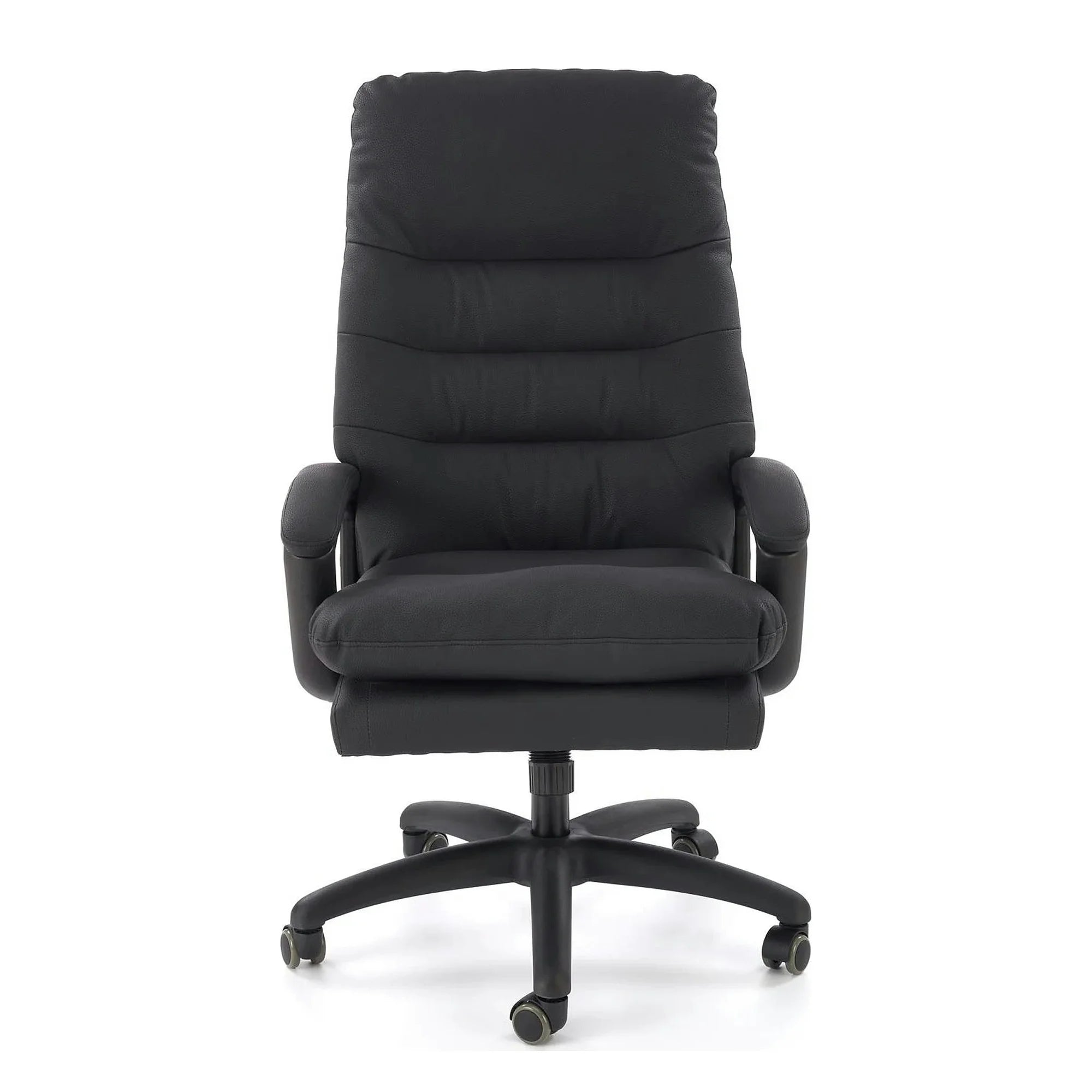 Scaun birou HARBOR, negru, piele ecologica, 65x72x112-118 cm