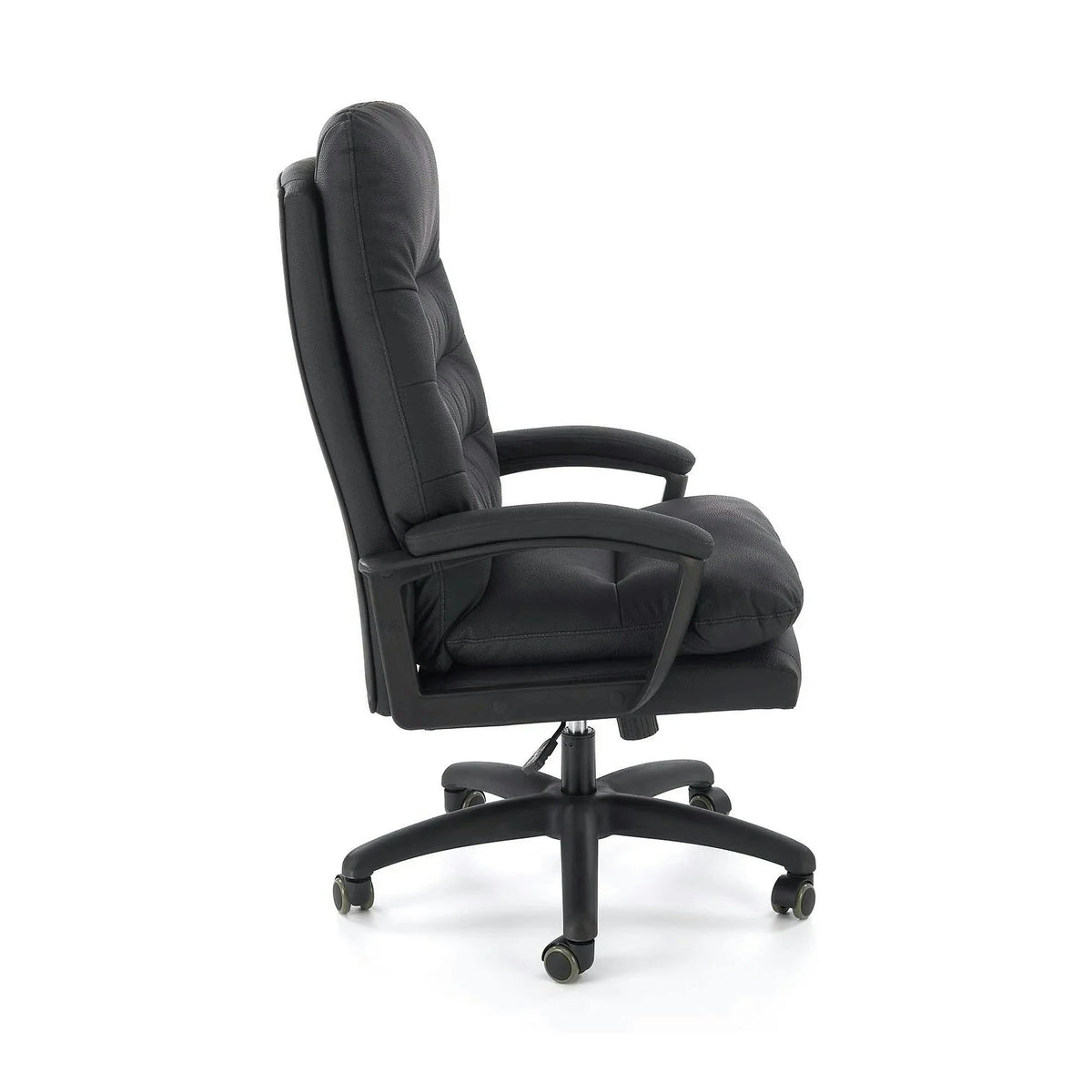 Scaun birou HARBOR, negru, piele ecologica, 65x72x112-118 cm