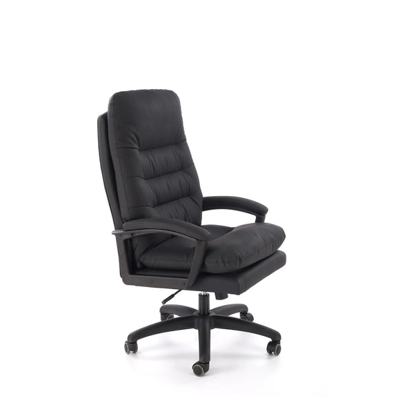 Scaun birou HARBOR, negru, piele ecologica, 65x72x112-118 cm