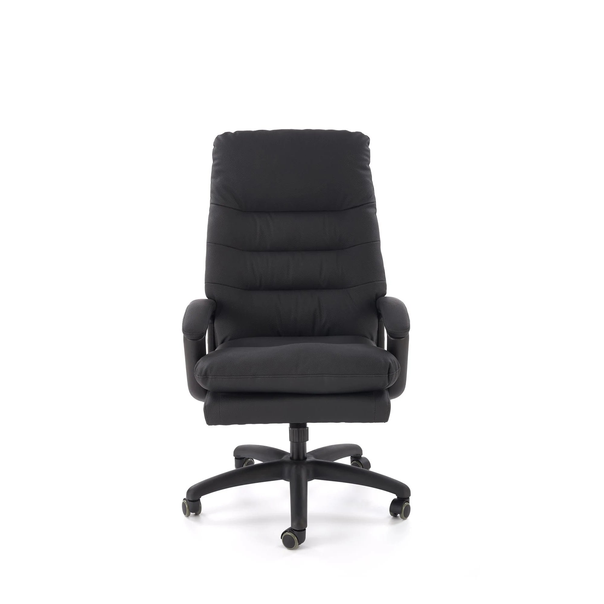 Scaun birou HARBOR, negru, piele ecologica, 65x72x112-118 cm