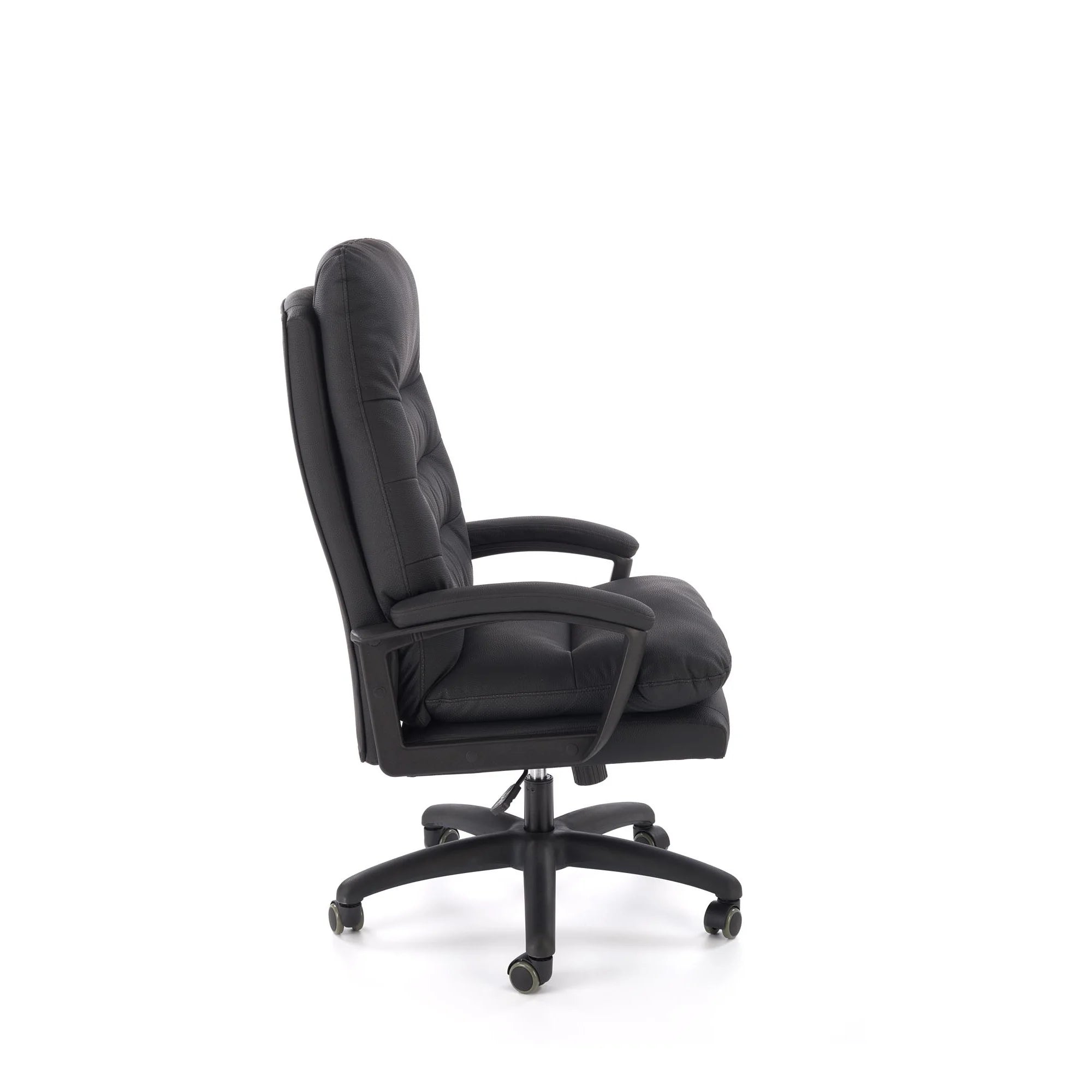 Scaun birou HARBOR, negru, piele ecologica, 65x72x112-118 cm