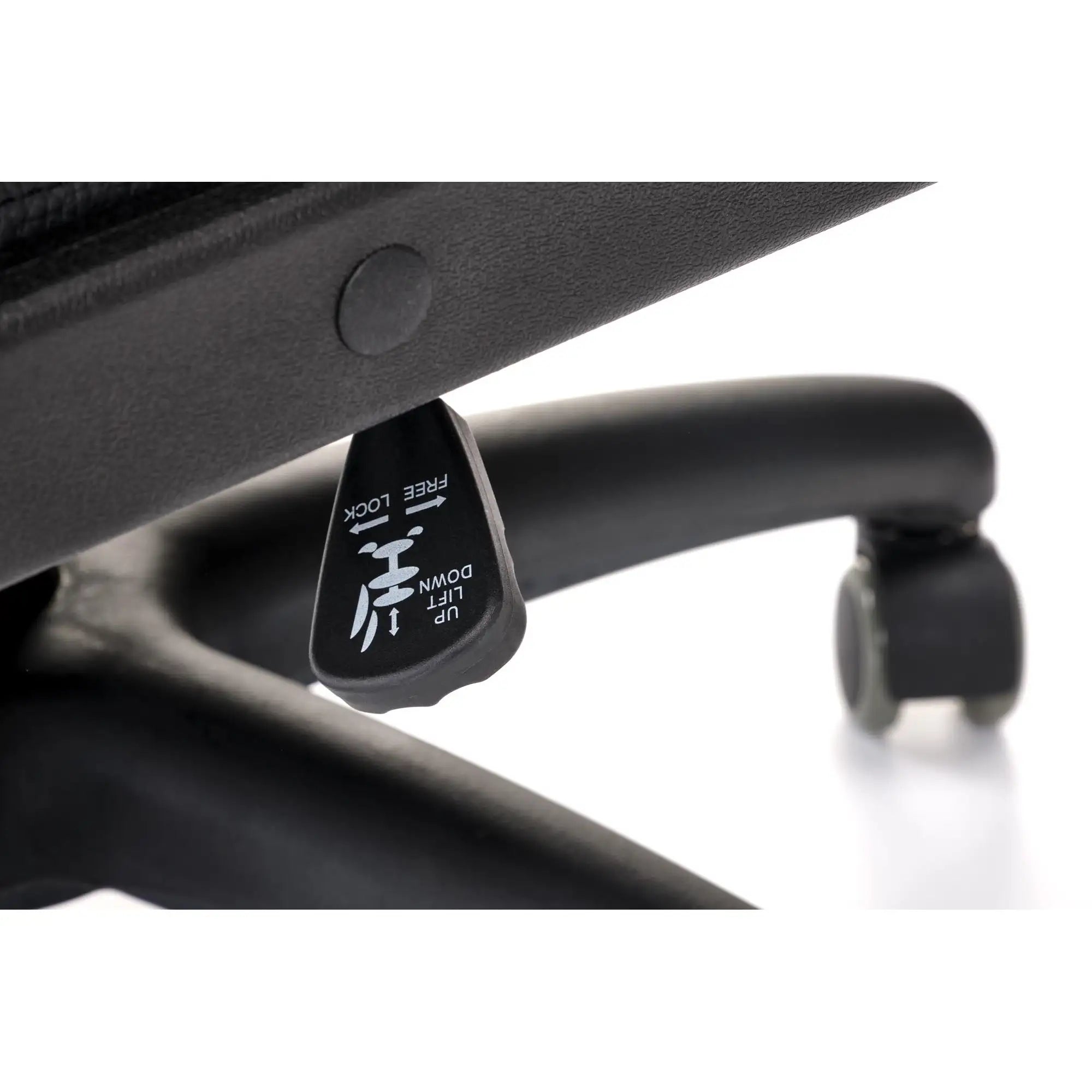 Scaun birou HARBOR, negru, piele ecologica, 65x72x112-118 cm