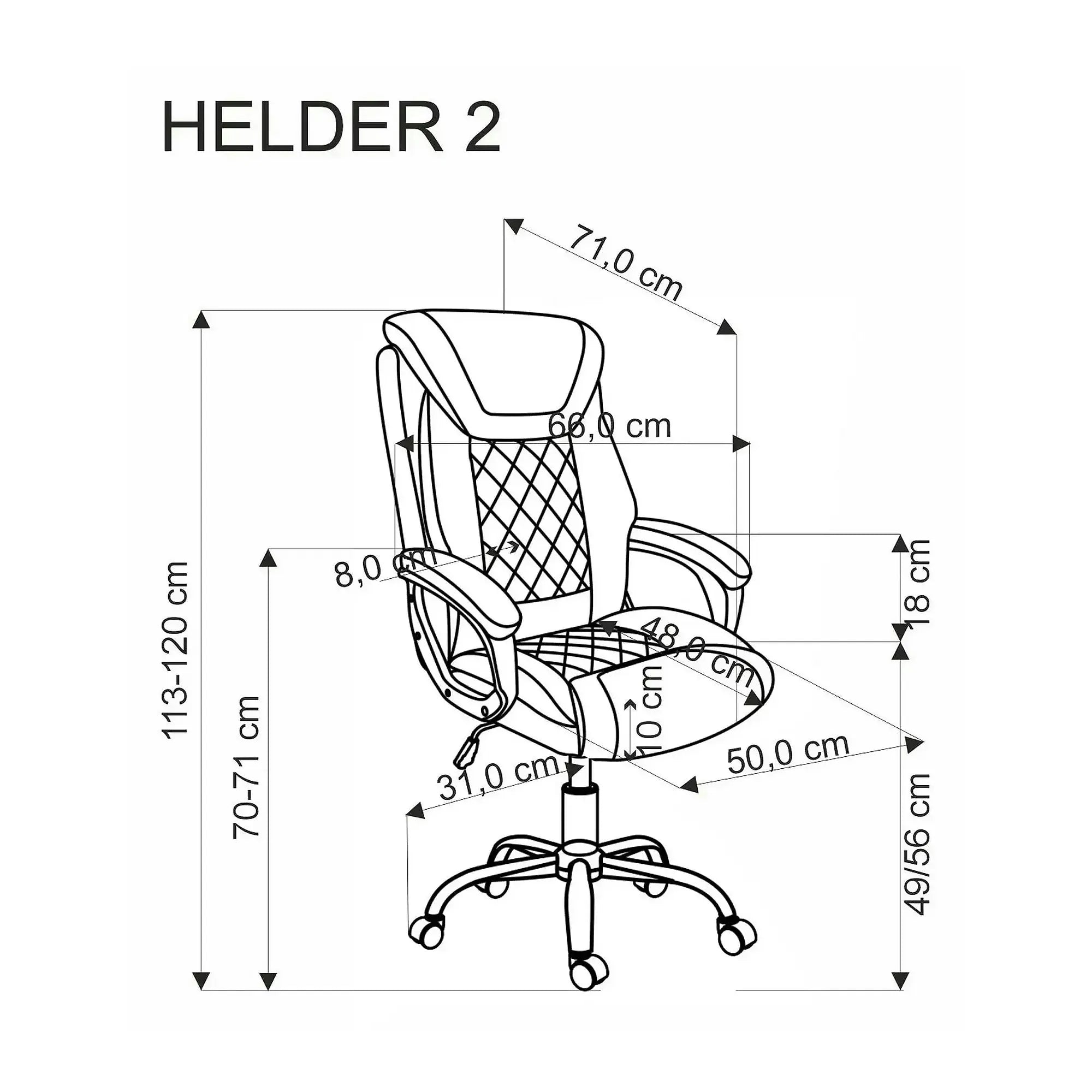 Scaun birou HELDER 2, gri, stofa clasica/metal, 66x71x113/120 cm