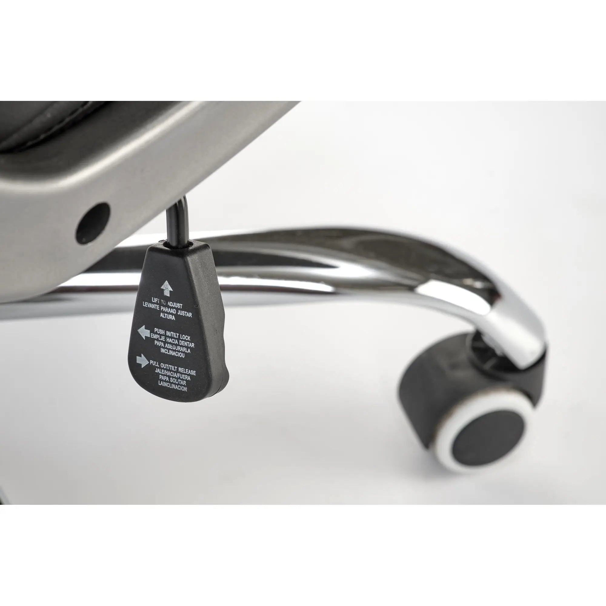 Scaun birou HELDER, negru, piele ecologica/metal, 66x71x113/120 cm