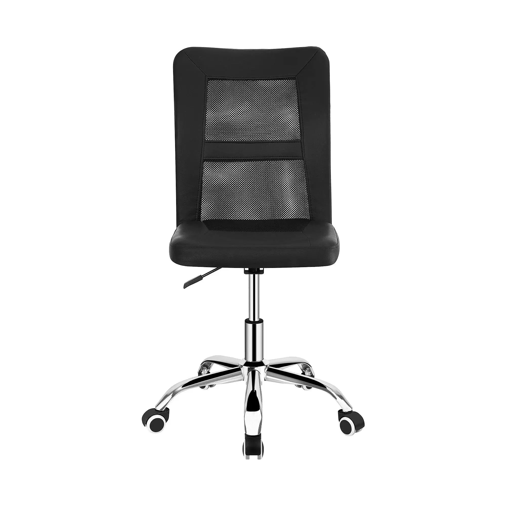 Scaun birou IDOR 2 NEW, negru/crom, plasa/piele ecologica, 45x59x90/100 cm