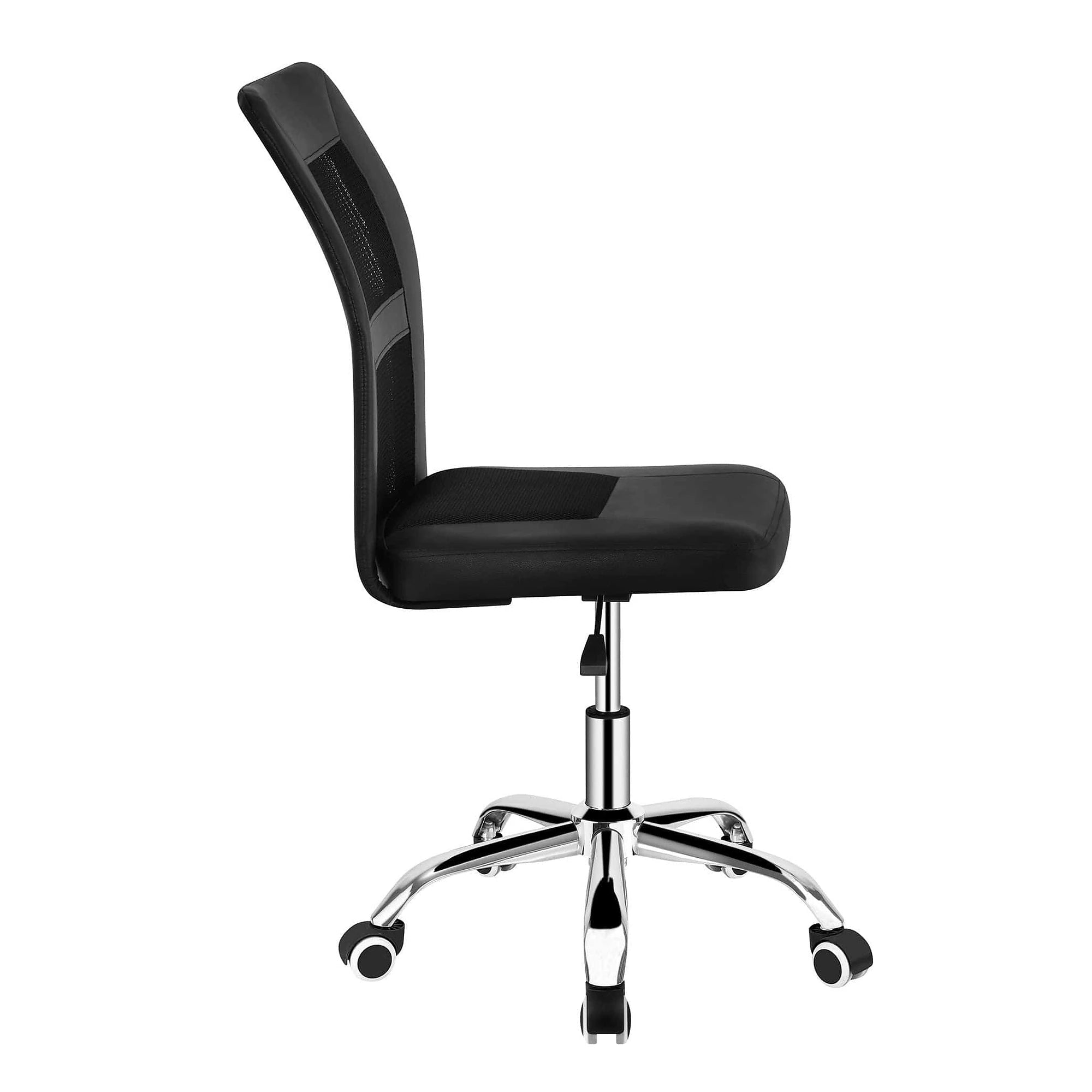 Scaun birou IDOR 2 NEW, negru/crom, plasa/piele ecologica, 45x59x90/100 cm
