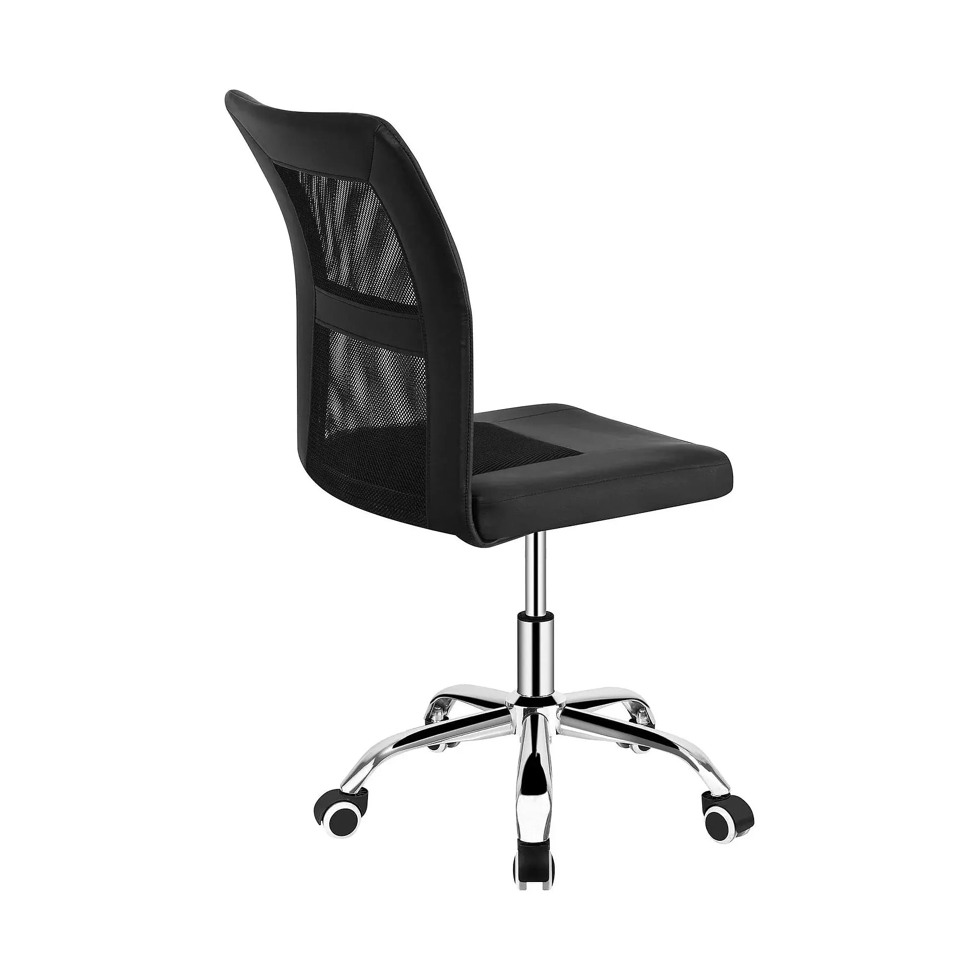 Scaun birou IDOR 2 NEW, negru/crom, plasa/piele ecologica, 45x59x90/100 cm