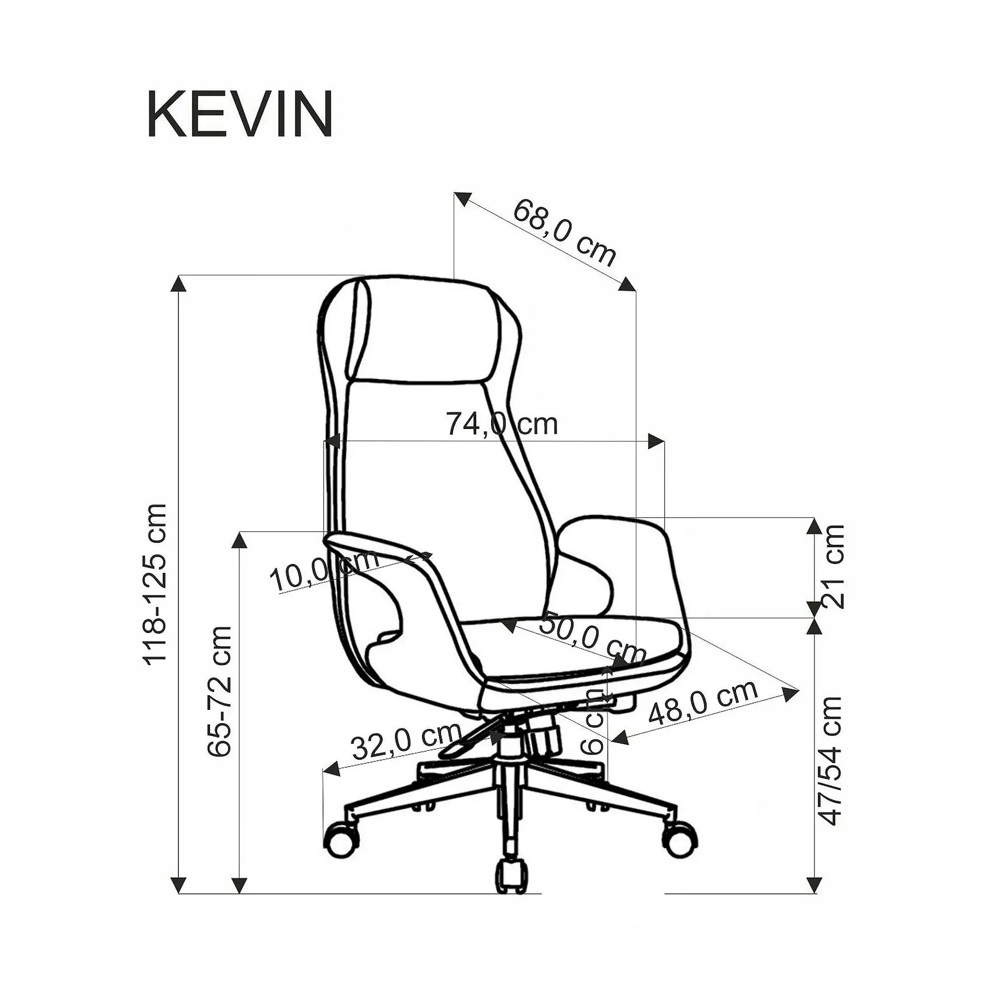 Scaun birou KEVIN, gri deschis, stofa clasica/metal, 74x68x118/125 cm