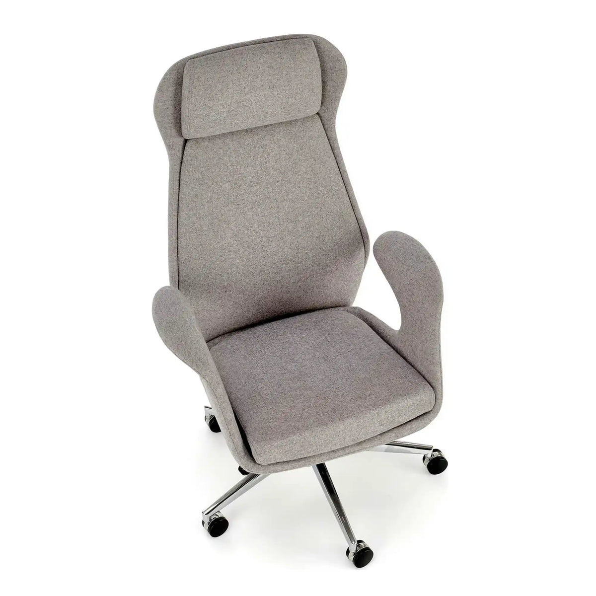 Scaun birou KEVIN, gri deschis, stofa clasica/metal, 74x68x118/125 cm