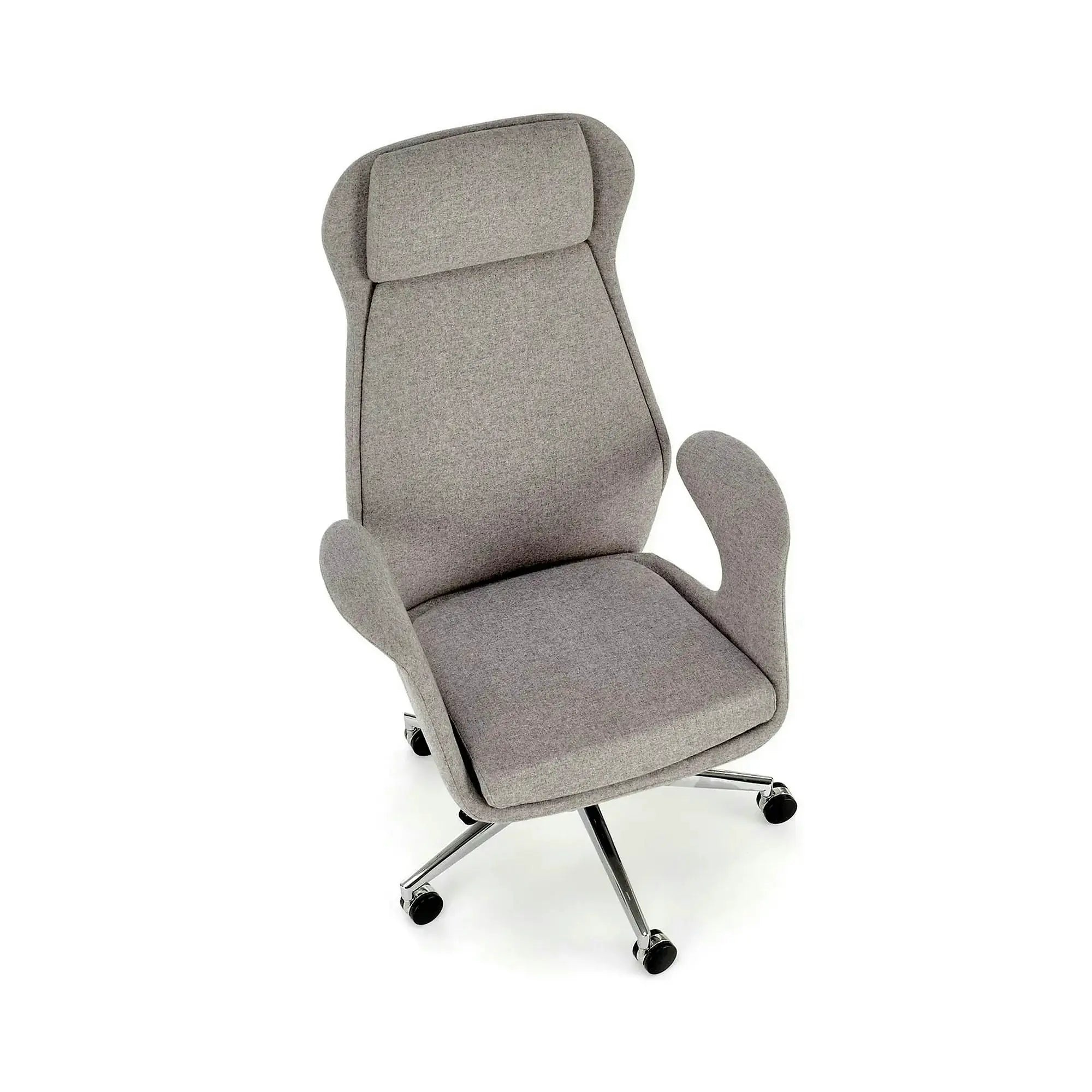 Scaun birou KEVIN, gri deschis, stofa clasica/metal, 74x68x118/125 cm