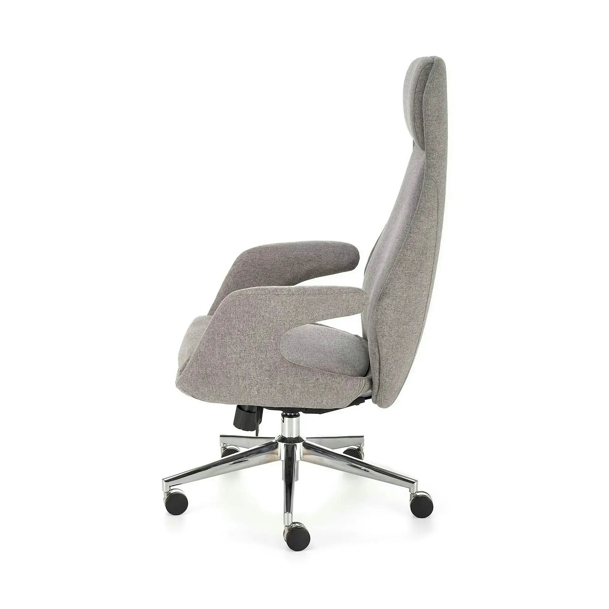 Scaun birou KEVIN, gri deschis, stofa clasica/metal, 74x68x118/125 cm