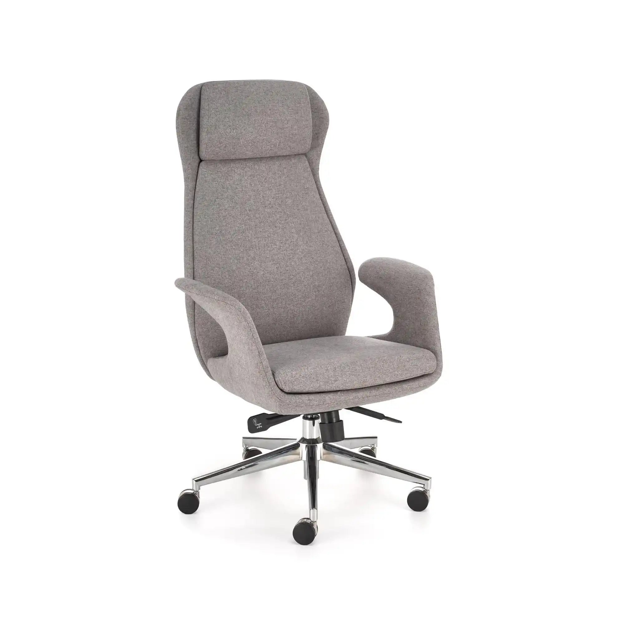 Scaun birou KEVIN, gri deschis, stofa clasica/metal, 74x68x118/125 cm