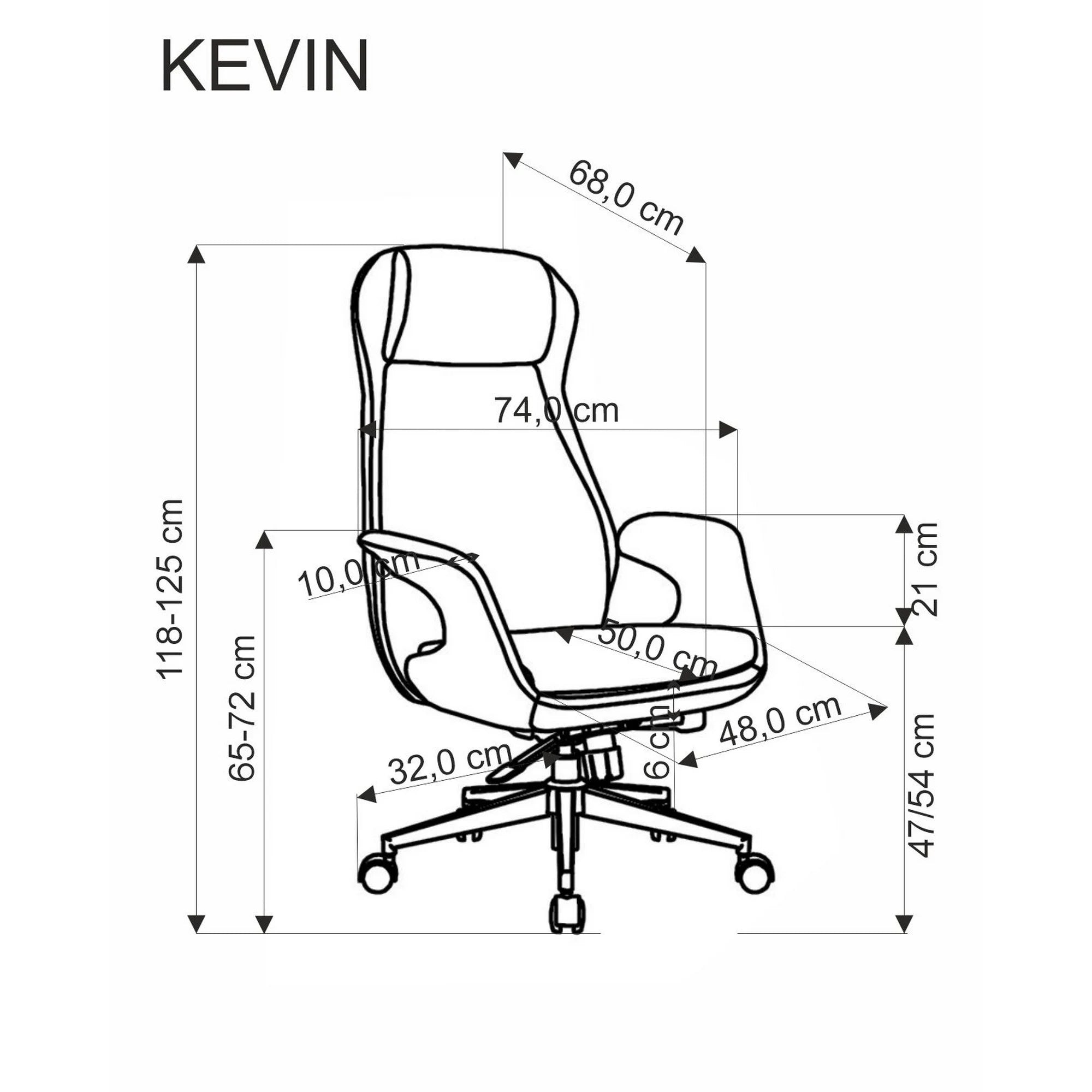Scaun birou KEVIN, gri deschis, stofa clasica/metal, 74x68x118/125 cm