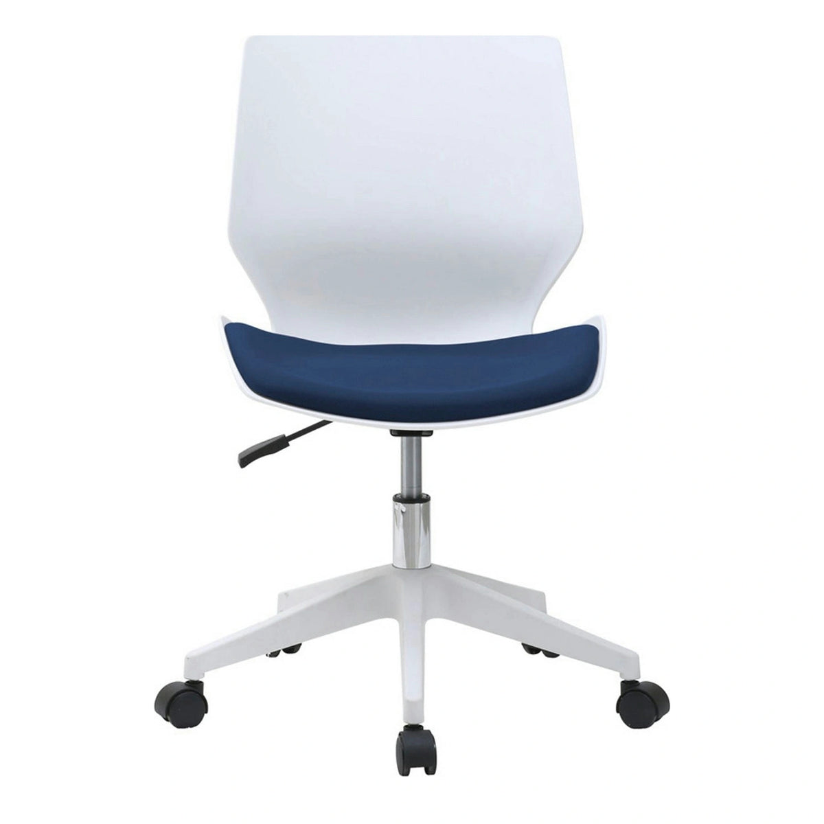 Scaun birou KILI, alb/albastru, stofa/plastic, 53x49x82/92 cm