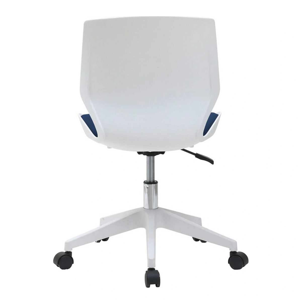 Scaun birou KILI, alb/albastru, stofa/plastic, 53x49x82/92 cm