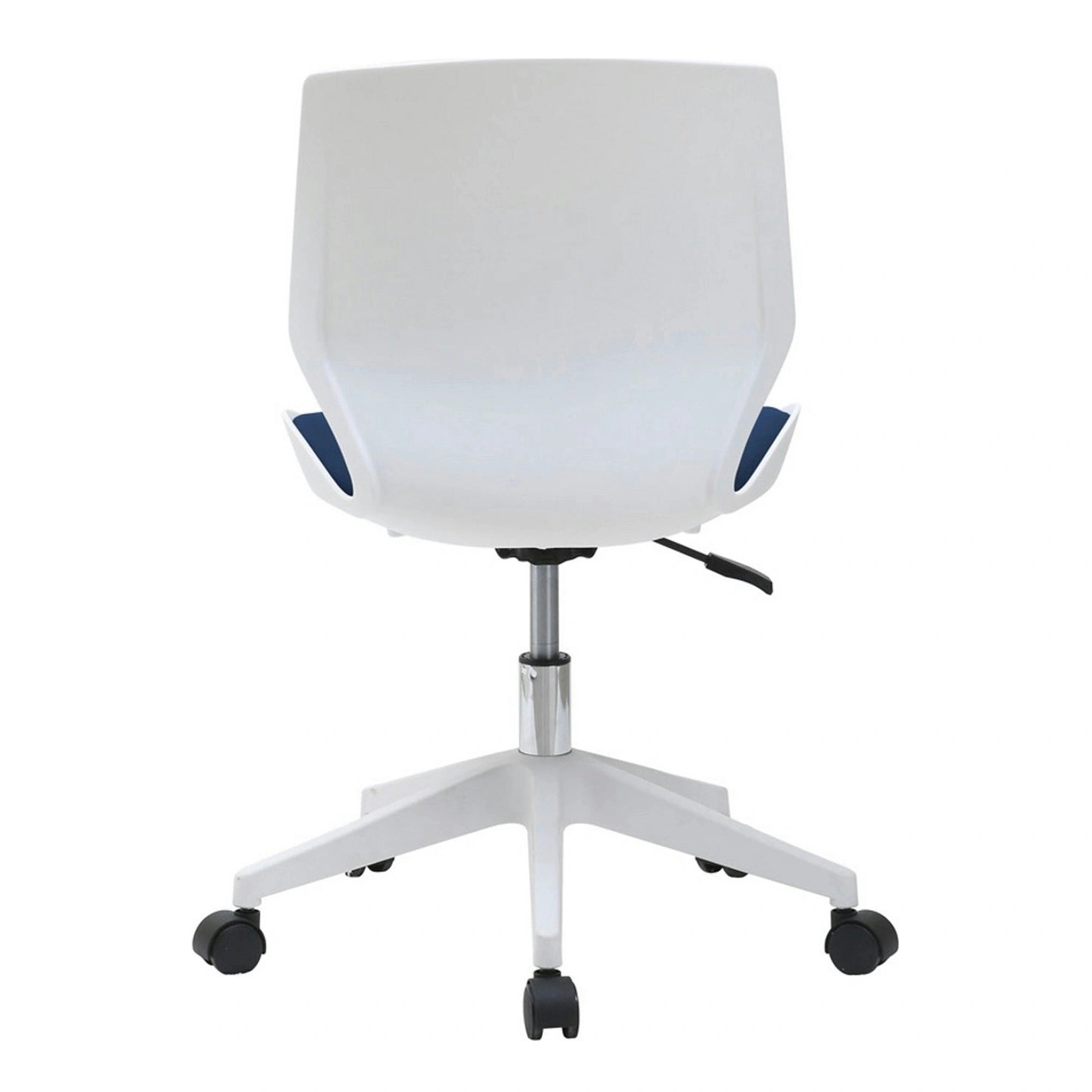 Scaun birou KILI, alb/albastru, stofa/plastic, 53x49x82/92 cm