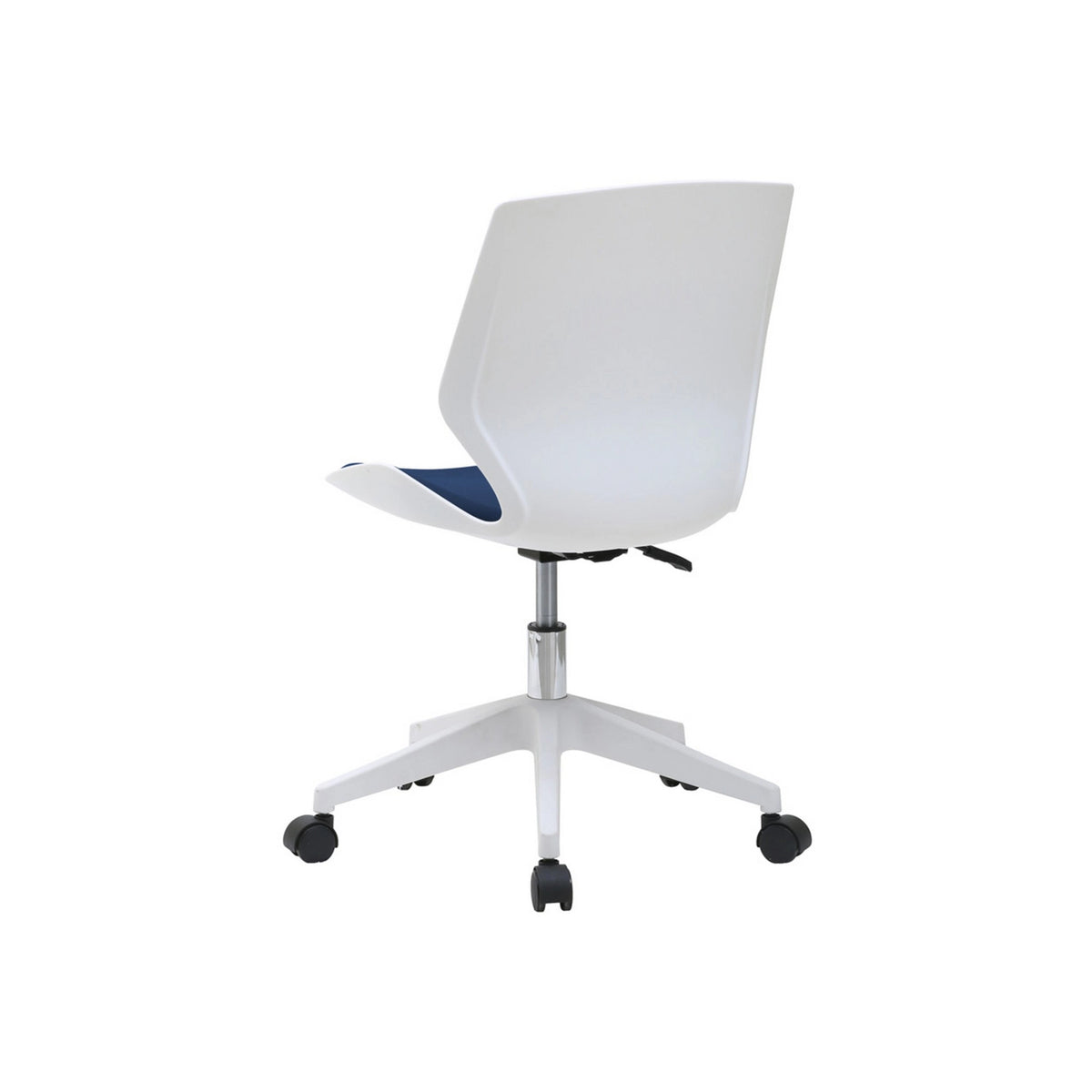 Scaun birou KILI, alb/albastru, stofa/plastic, 53x49x82/92 cm