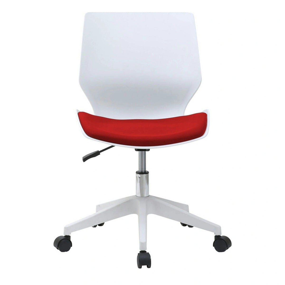 Scaun birou KILI, alb/rosu, stofa/plastic, 53x49x82/92 cm