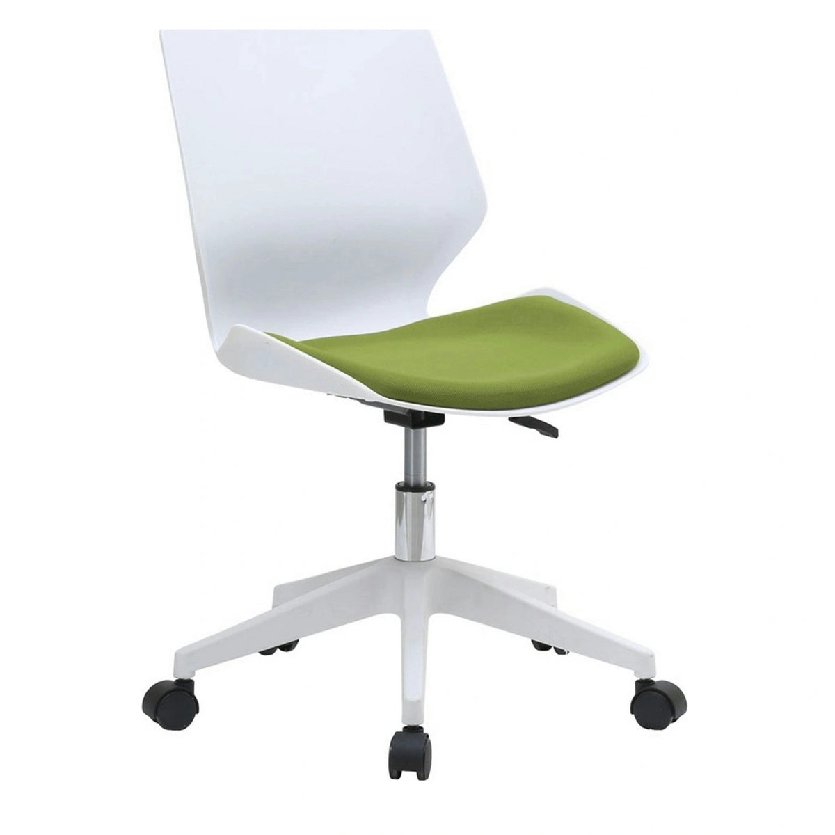 Scaun birou KILI, alb/verde, stofa/plastic, 53x49x82/92 cm
