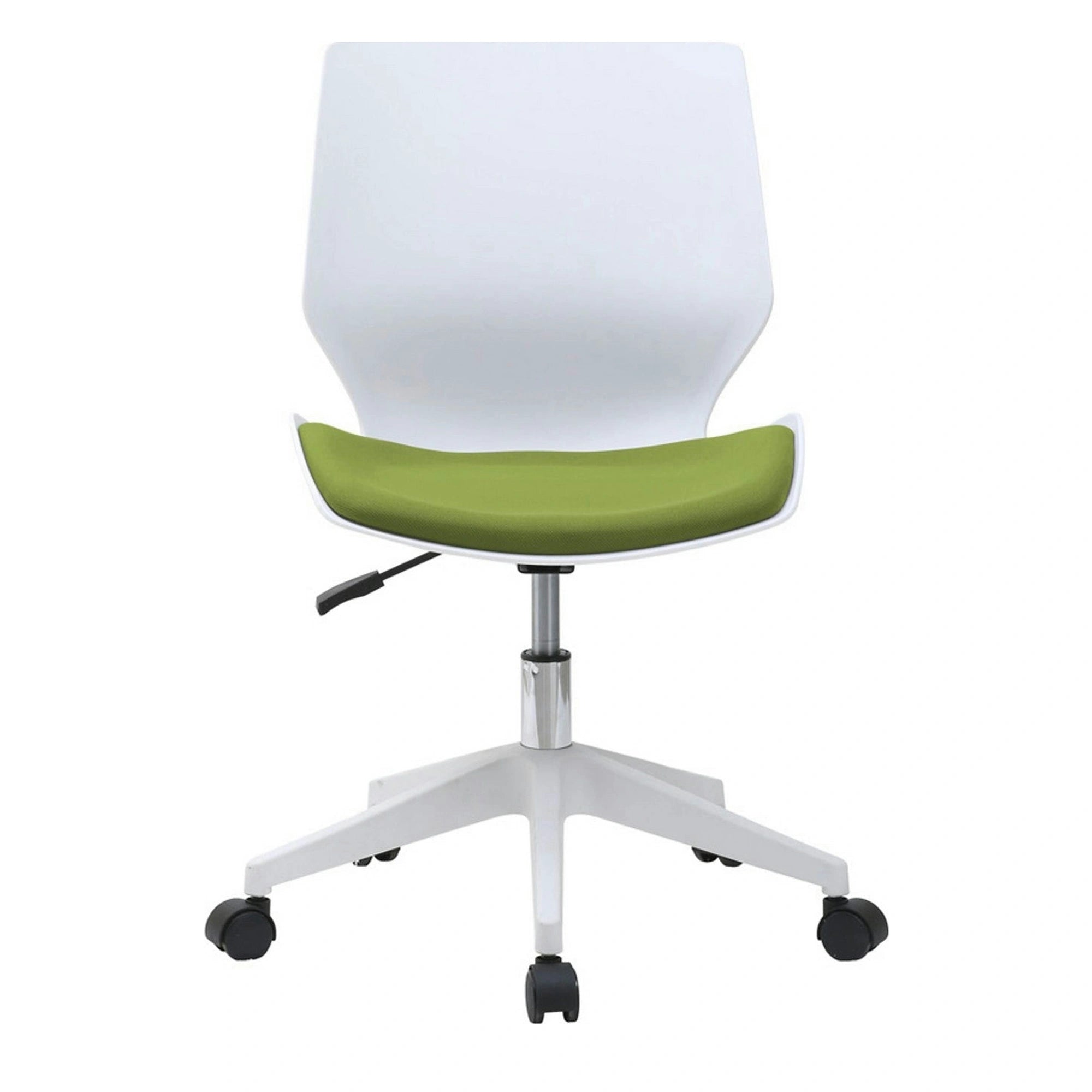 Scaun birou KILI, alb/verde, stofa/plastic, 53x49x82/92 cm