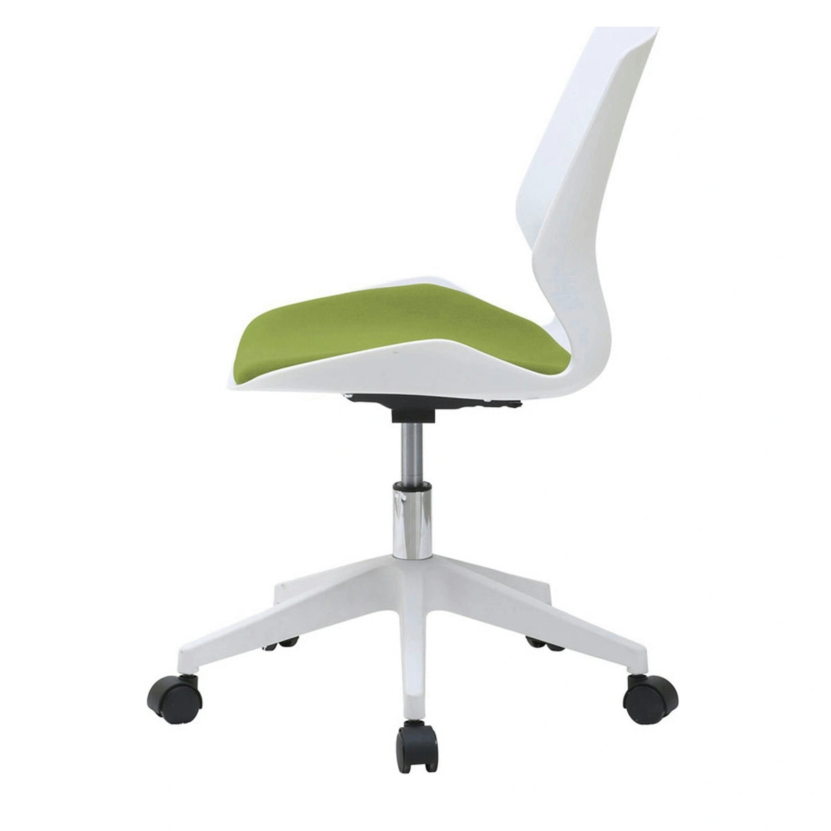 Scaun birou KILI, alb/verde, stofa/plastic, 53x49x82/92 cm