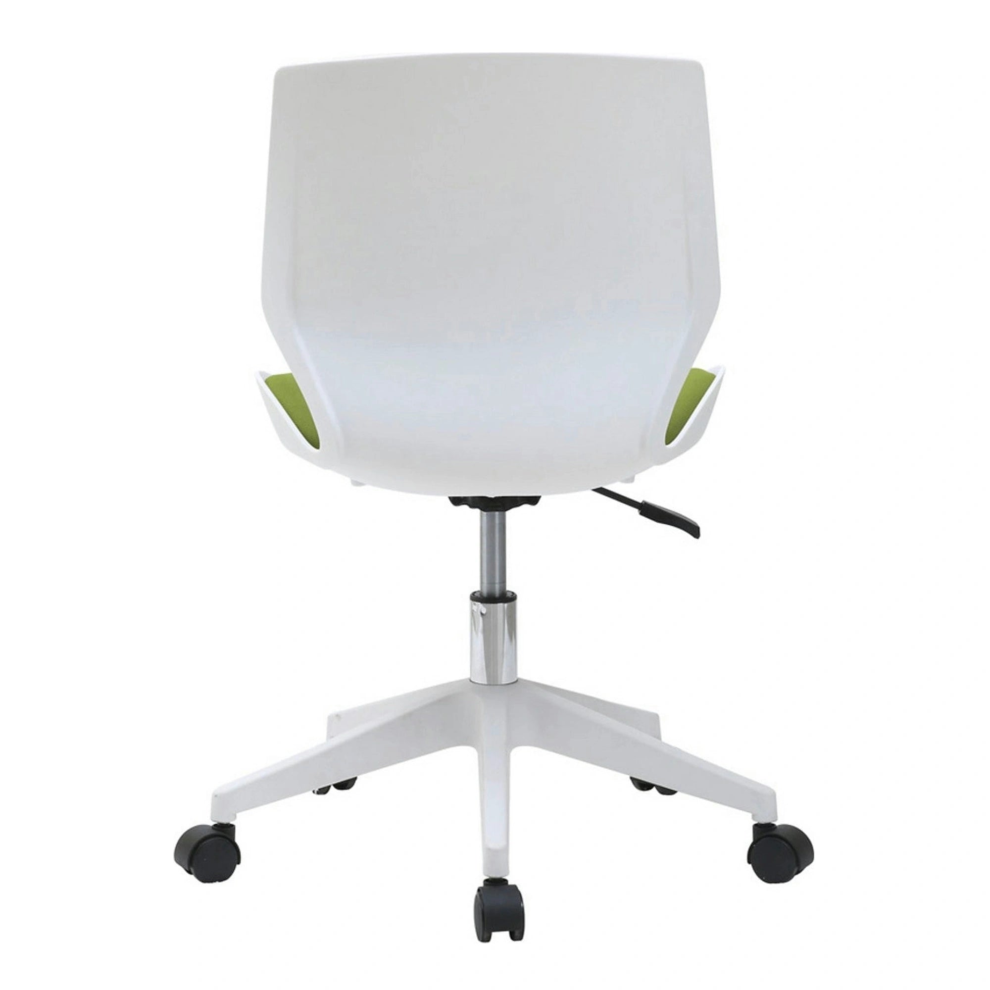 Scaun birou KILI, alb/verde, stofa/plastic, 53x49x82/92 cm