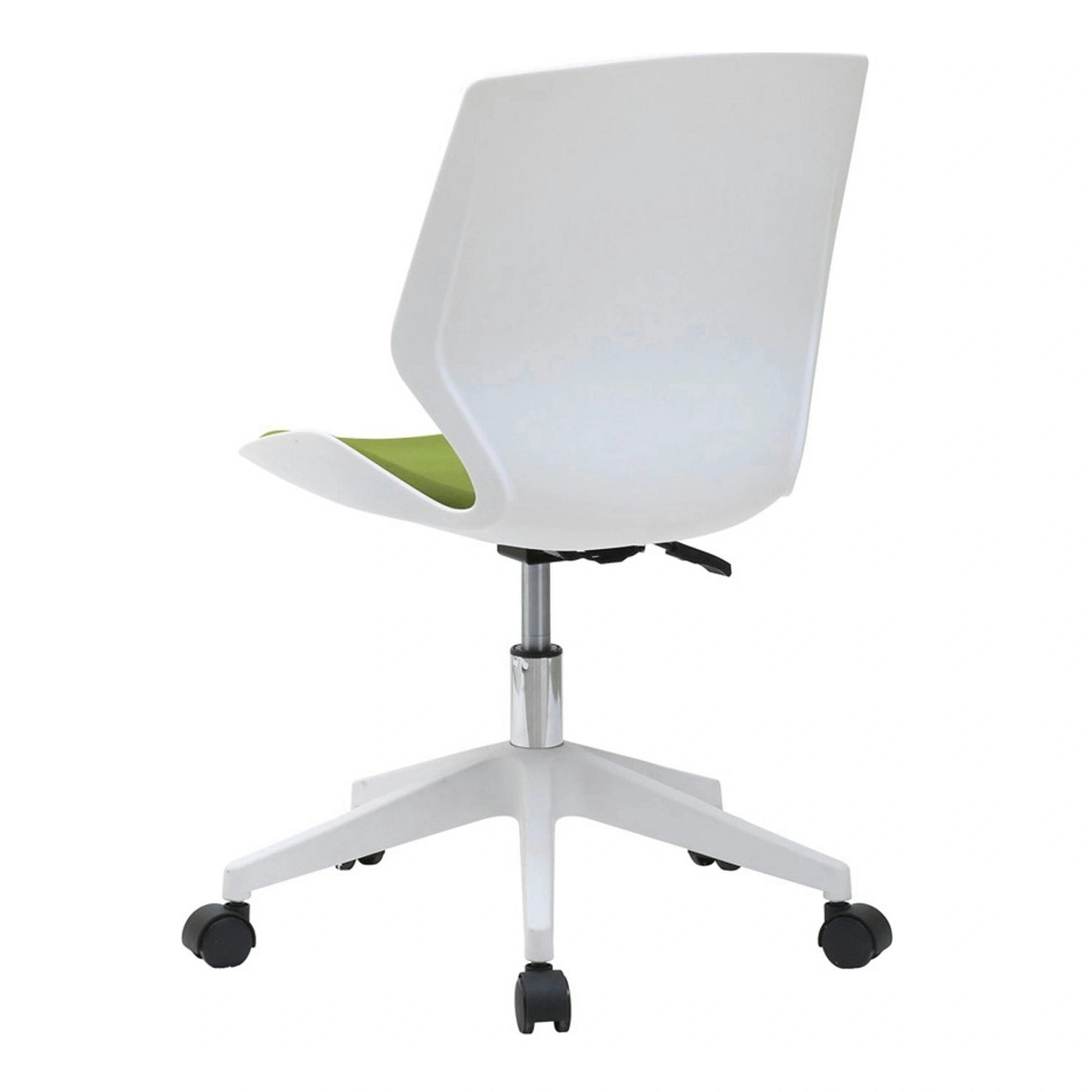 Scaun birou KILI, alb/verde, stofa/plastic, 53x49x82/92 cm