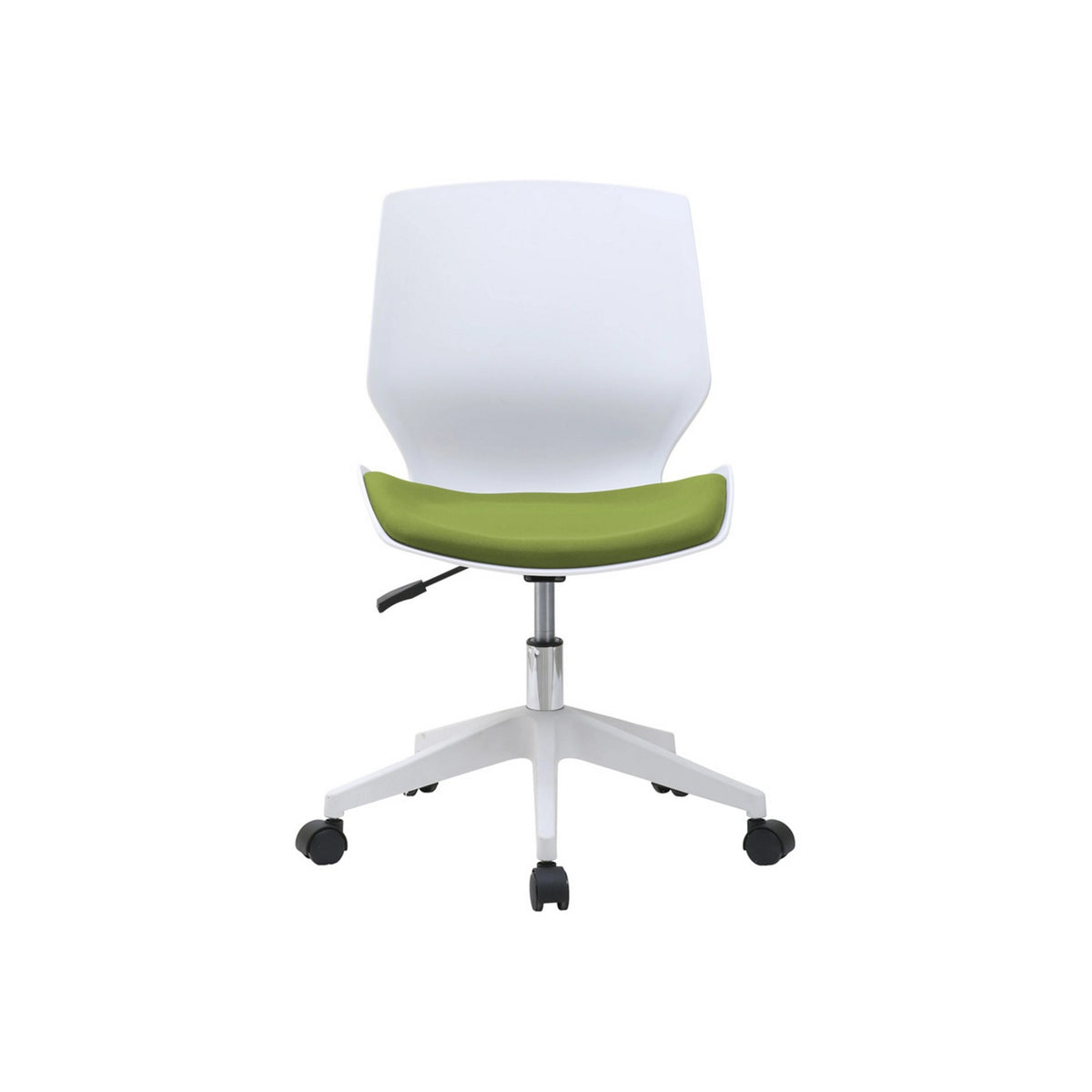 Scaun birou KILI, alb/verde, stofa/plastic, 53x49x82/92 cm