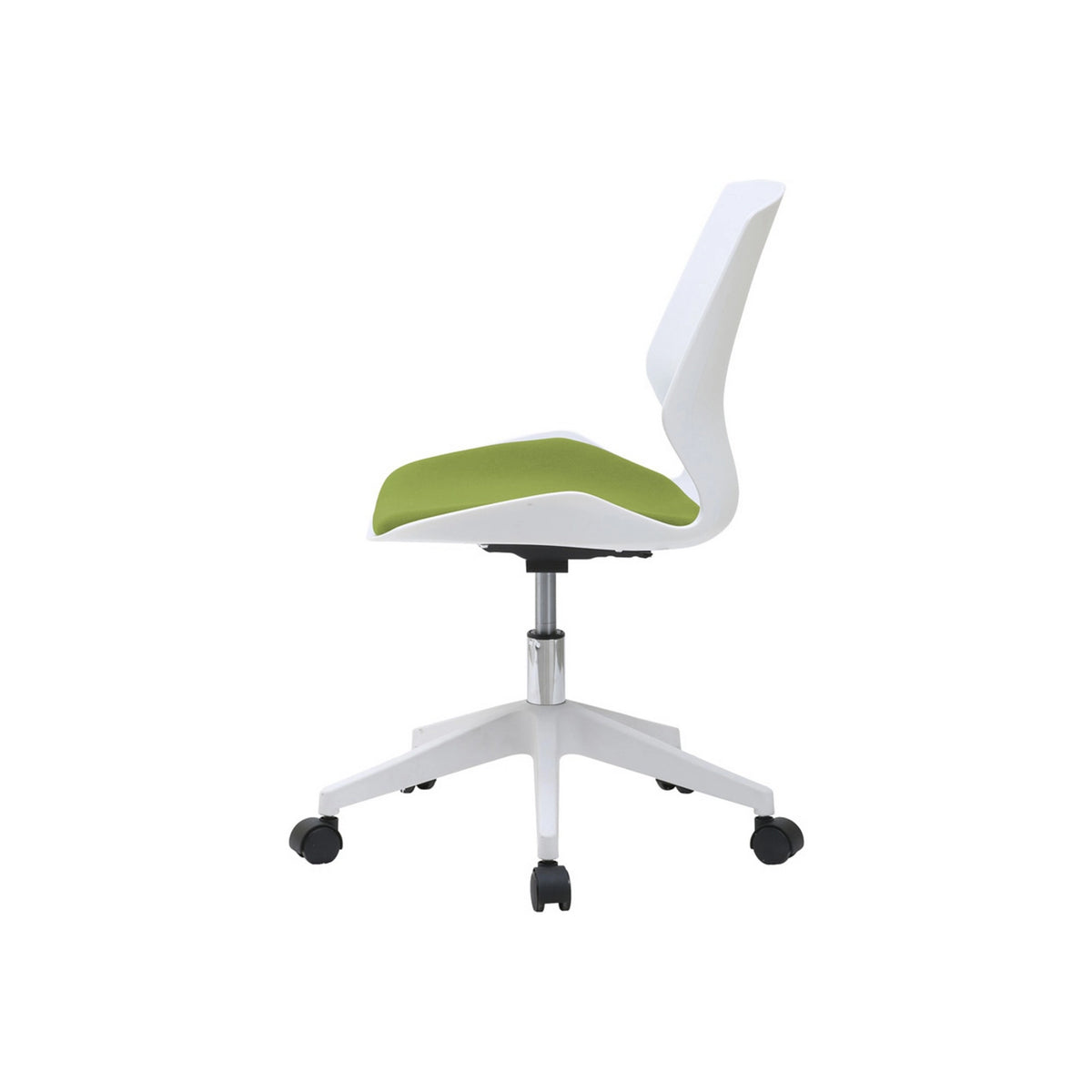 Scaun birou KILI, alb/verde, stofa/plastic, 53x49x82/92 cm