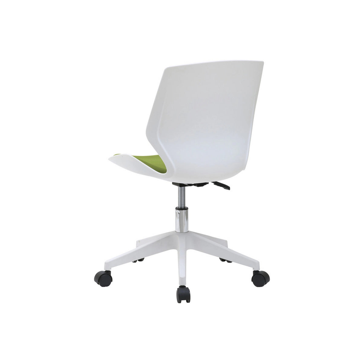 Scaun birou KILI, alb/verde, stofa/plastic, 53x49x82/92 cm