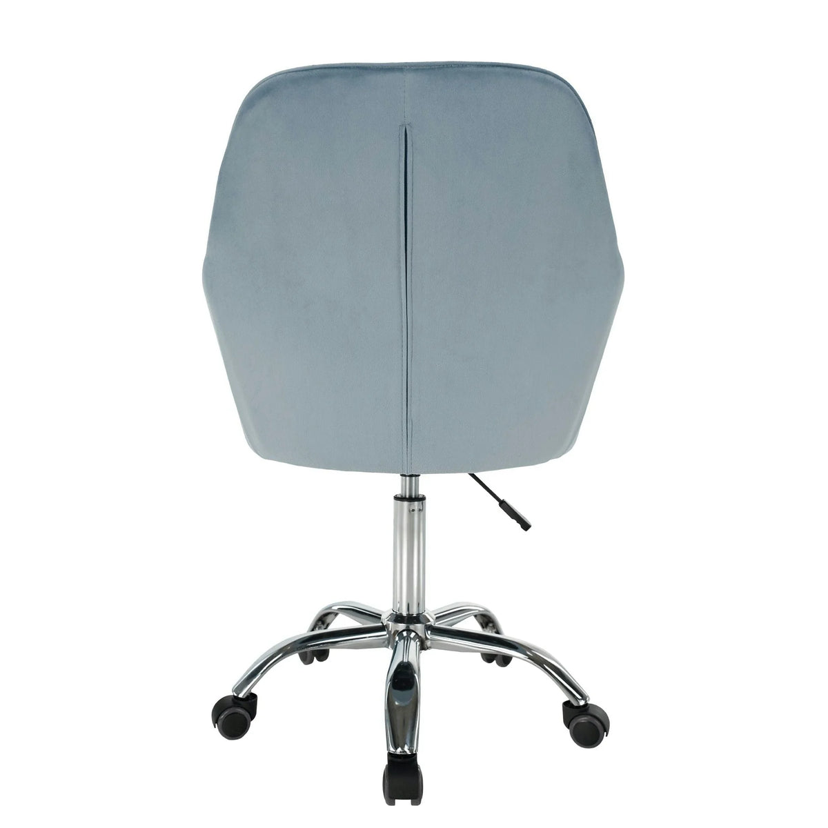 Scaun birou KLIAN, albastru deschis/crom, metal/stofa catifelata, 59x61x87/101 cm