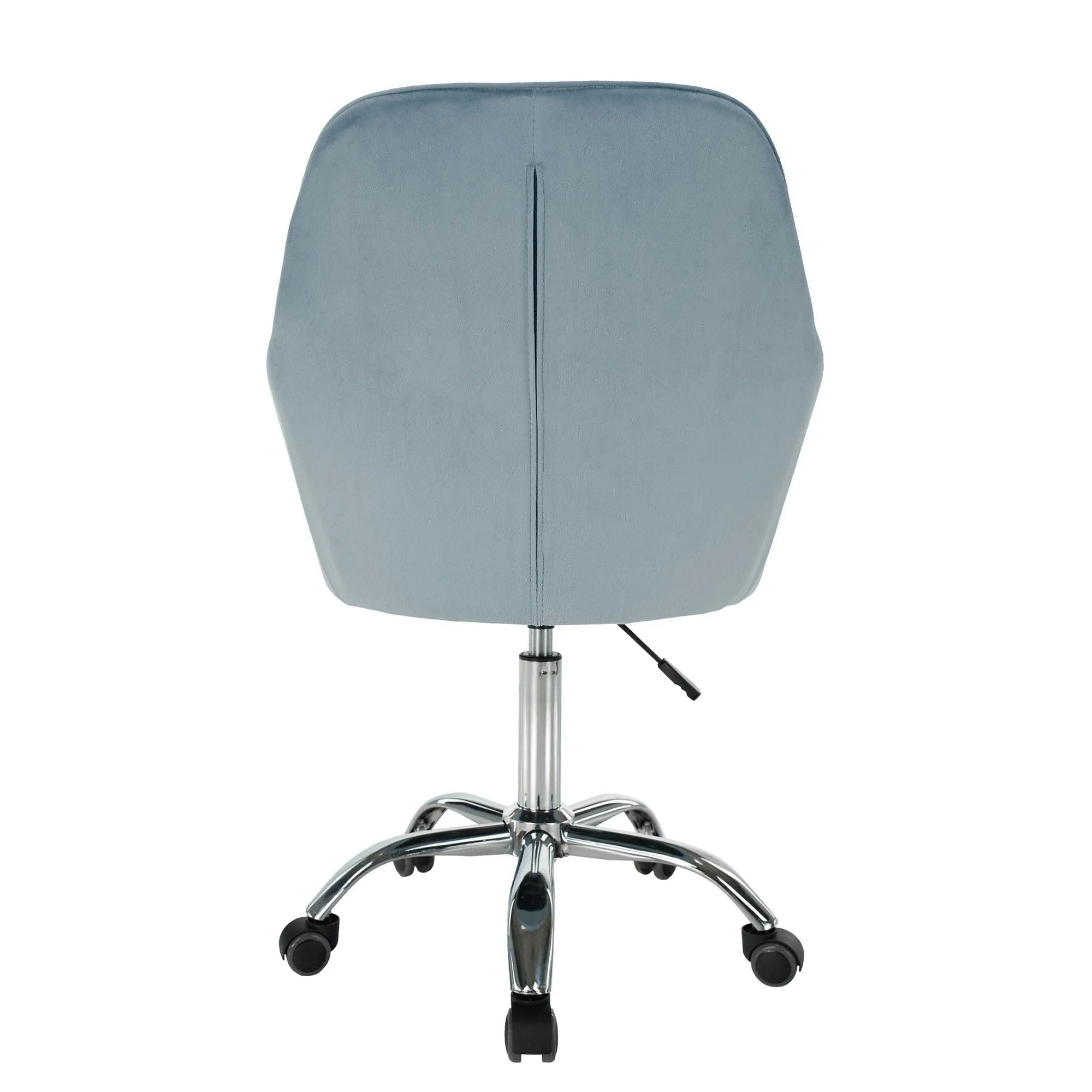 Scaun birou KLIAN, albastru deschis/crom, metal/stofa catifelata, 59x61x87/101 cm