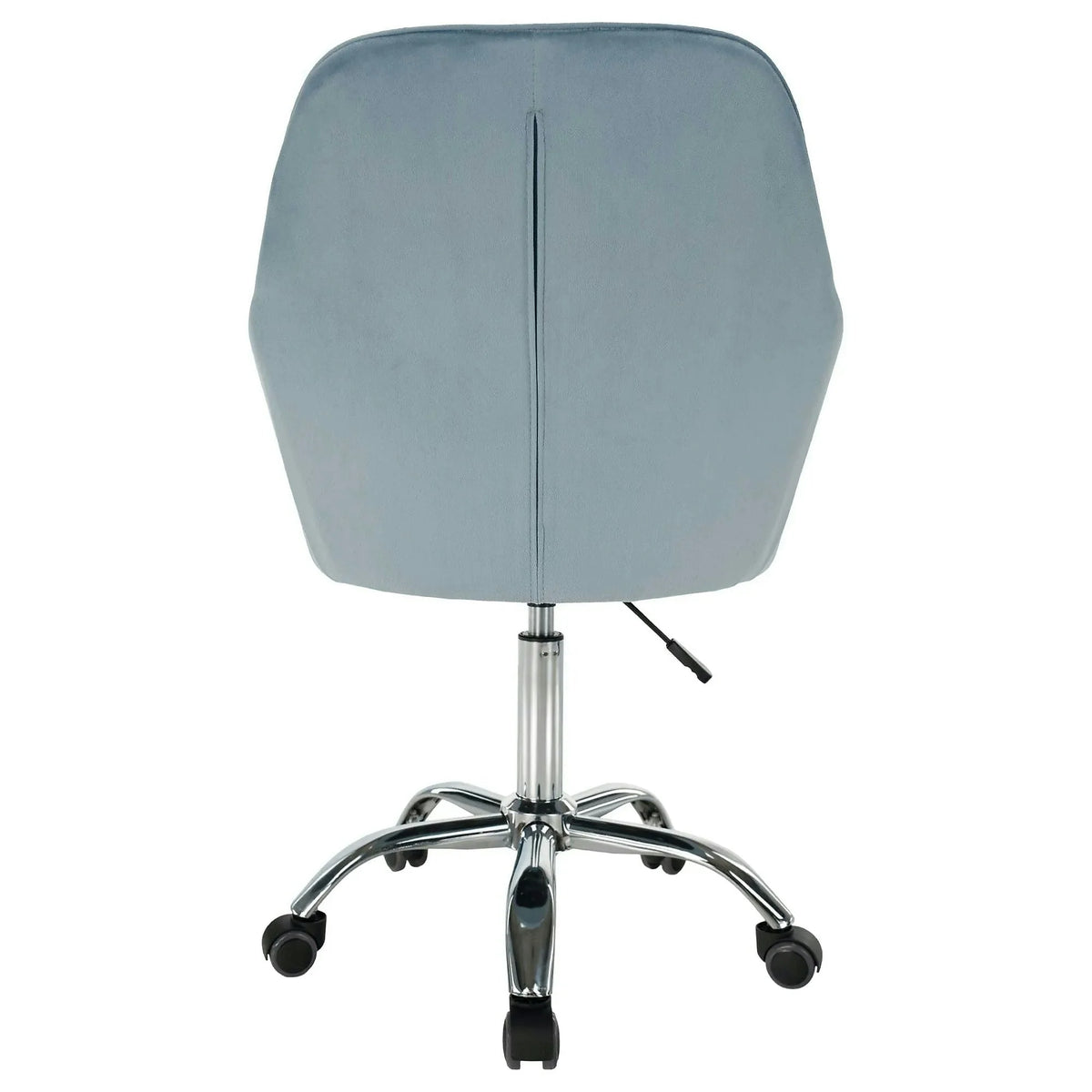 Scaun birou KLIAN, albastru deschis/crom, metal/stofa catifelata, 59x61x87/101 cm