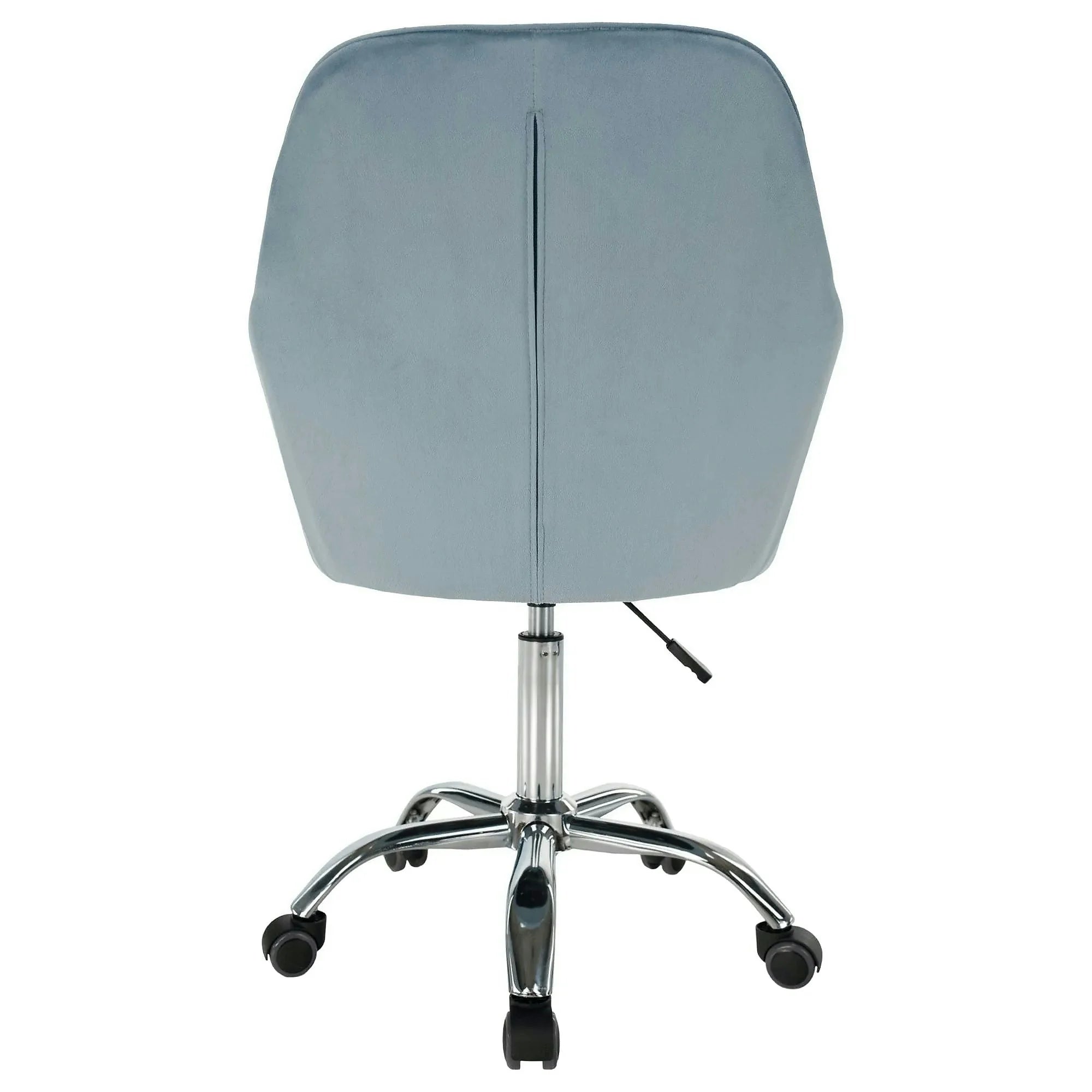Scaun birou KLIAN, albastru deschis/crom, metal/stofa catifelata, 59x61x87/101 cm
