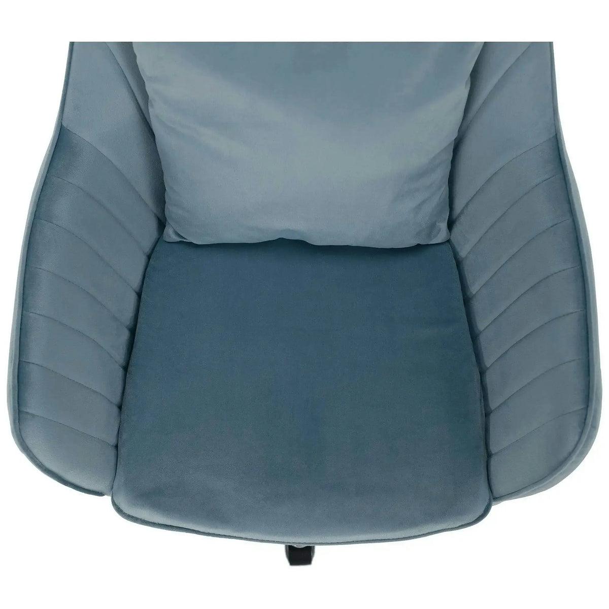 Scaun birou KLIAN, albastru deschis/crom, metal/stofa catifelata, 59x61x87/101 cm