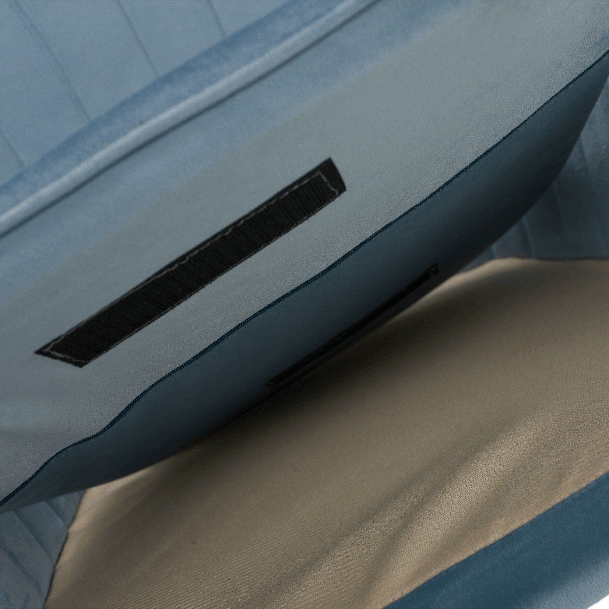 Scaun birou KLIAN, albastru deschis/crom, metal/stofa catifelata, 59x61x87/101 cm