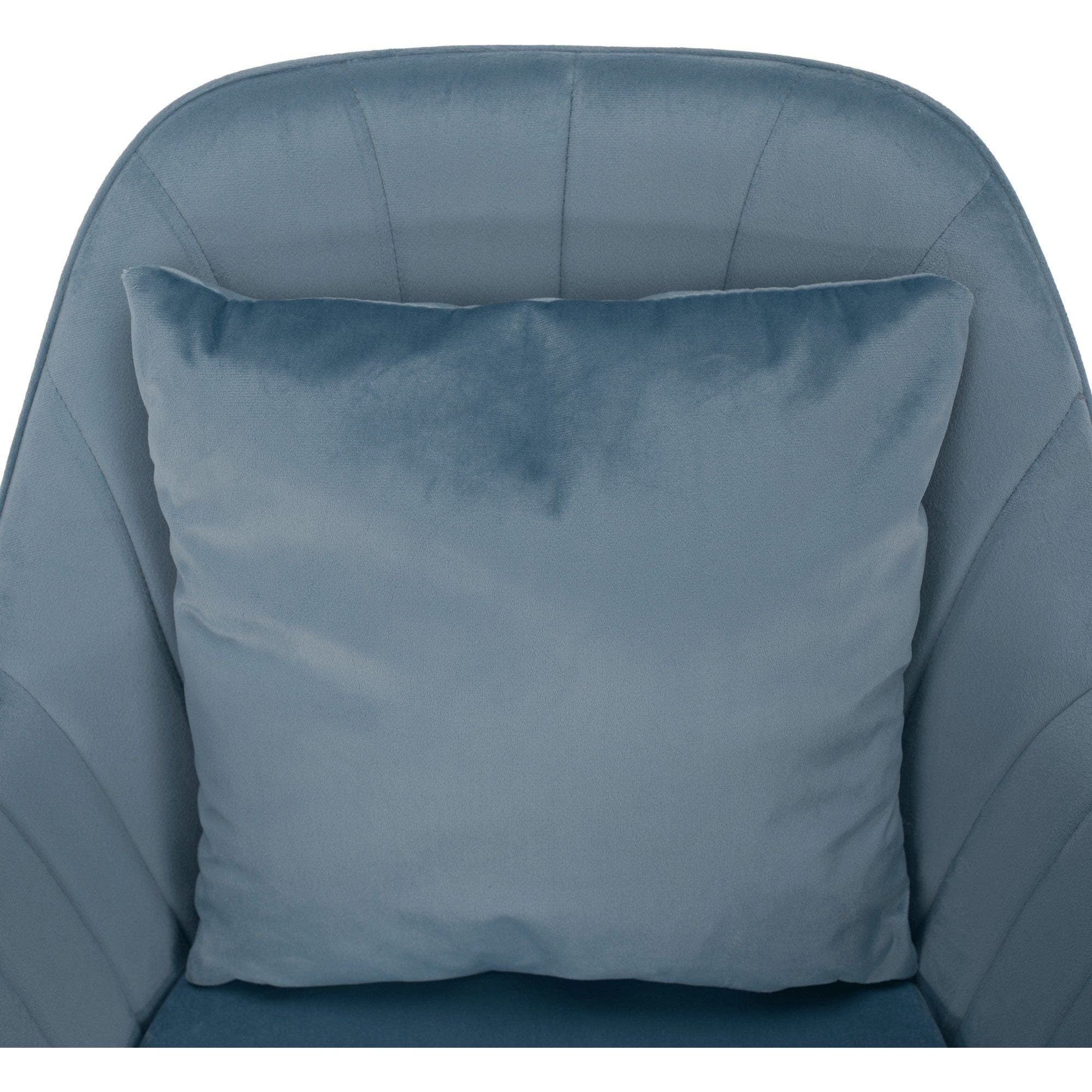 Scaun birou KLIAN, albastru deschis/crom, metal/stofa catifelata, 59x61x87/101 cm