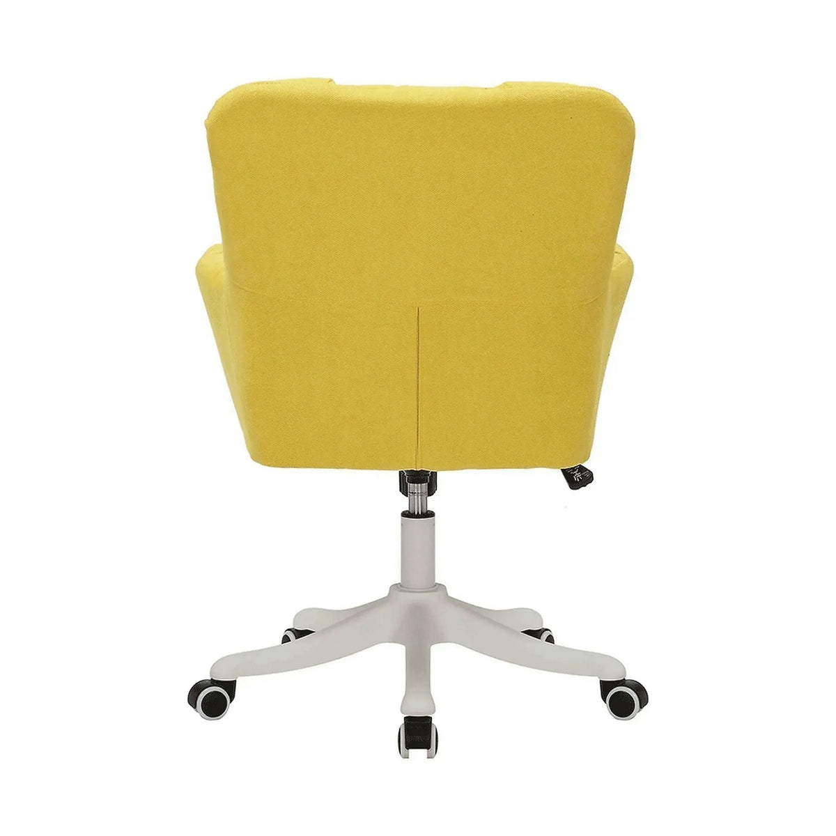 Scaun birou LOREL, galben/crom, stofa clasica/metal, 64x67x90/100 cm