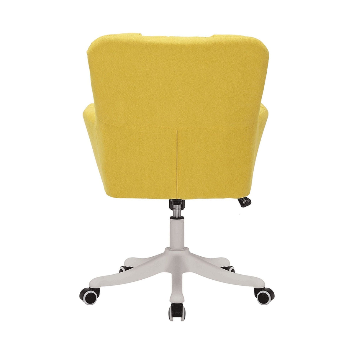 Scaun birou LOREL, galben/crom, stofa clasica/metal, 64x67x90/100 cm