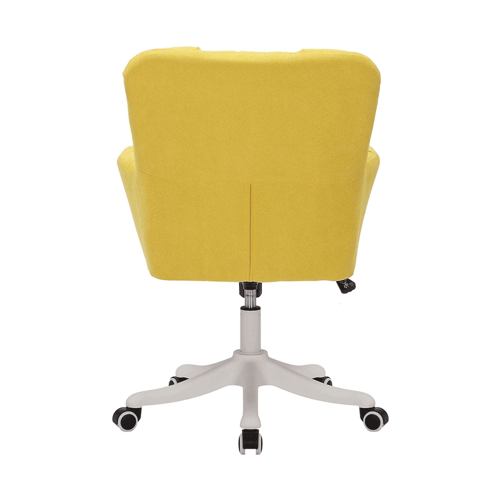 Scaun birou LOREL, galben/crom, stofa clasica/metal, 64x67x90/100 cm