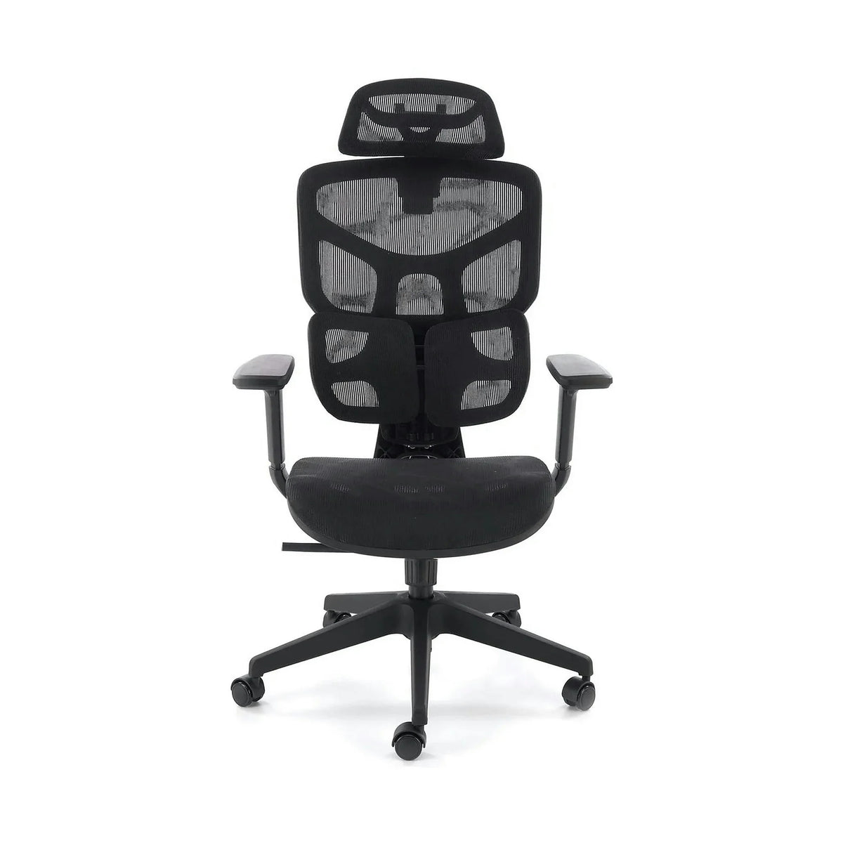 Scaun birou MACAR, negru, stofa clasica/plasa, 71x69x127-133 cm