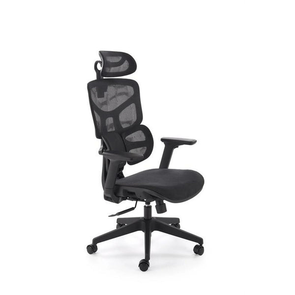 Scaun birou MACAR, negru, stofa clasica/plasa, 71x69x127-133 cm