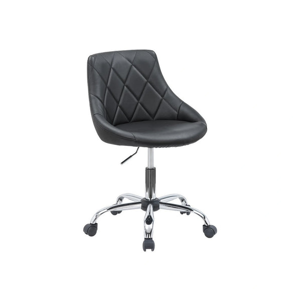 Scaun birou MAJOR, negru, piele ecologica/metal, 55x56x78/90 cm