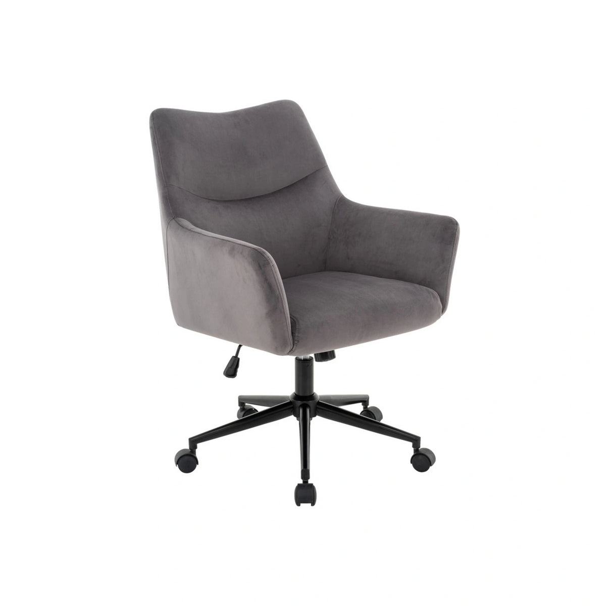 Scaun birou MALAGA, gri, stofa catifelata/plastic, 64x68x90/98 cm