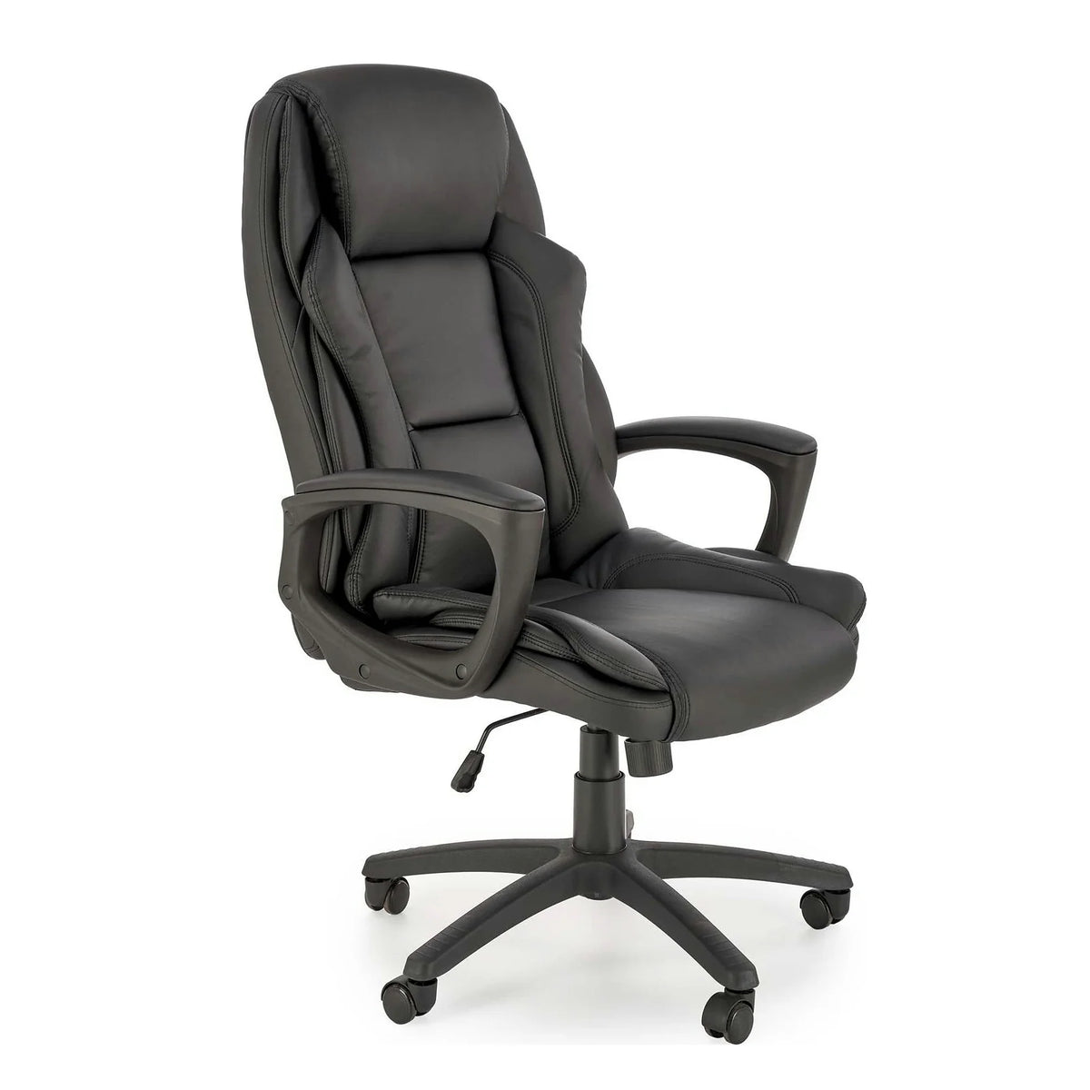 Scaun birou MARIO, negru, piele ecologica, 67x75x114/124 cm