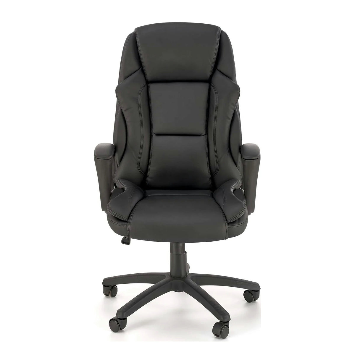 Scaun birou MARIO, negru, piele ecologica, 67x75x114/124 cm