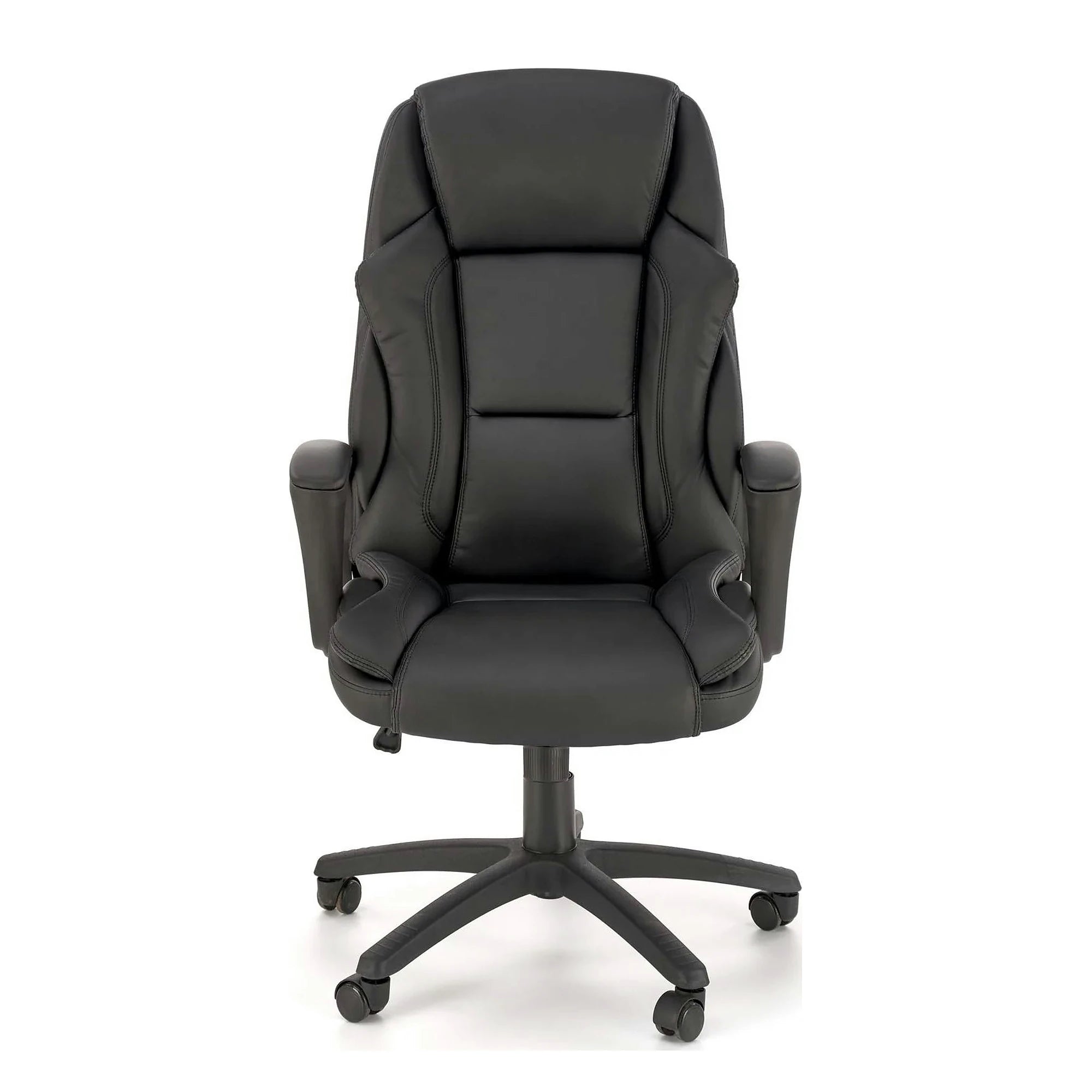 Scaun birou MARIO, negru, piele ecologica, 67x75x114/124 cm