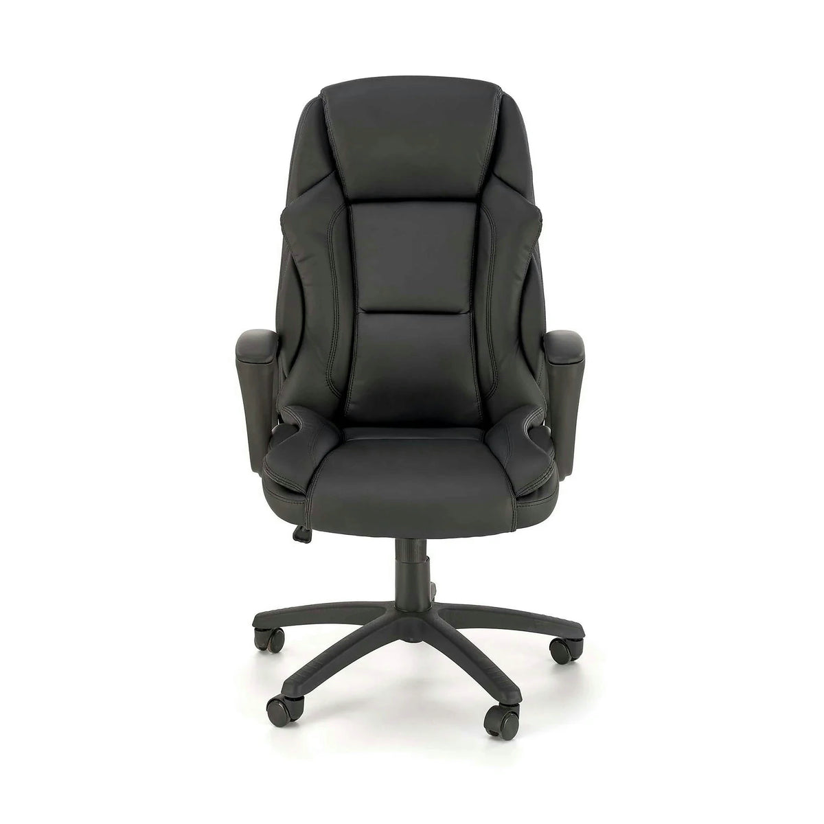 Scaun birou MARIO, negru, piele ecologica, 67x75x114/124 cm