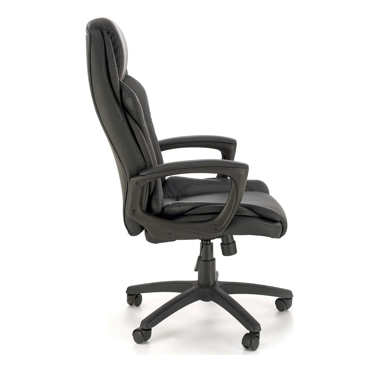 Scaun birou MARIO, negru, piele ecologica, 67x75x114/124 cm
