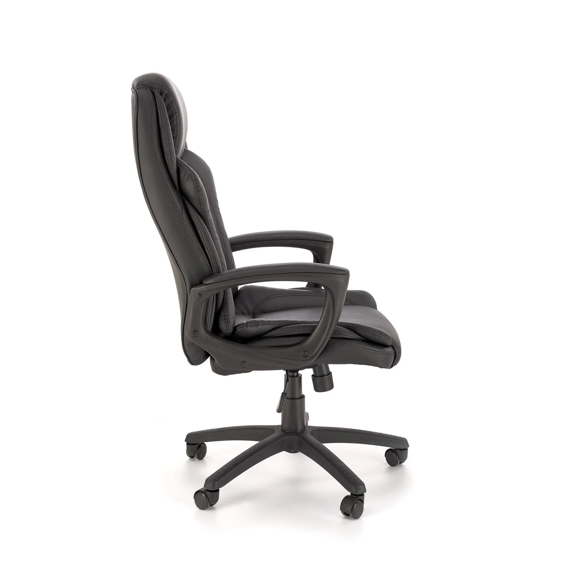 Scaun birou MARIO, negru, piele ecologica, 67x75x114/124 cm